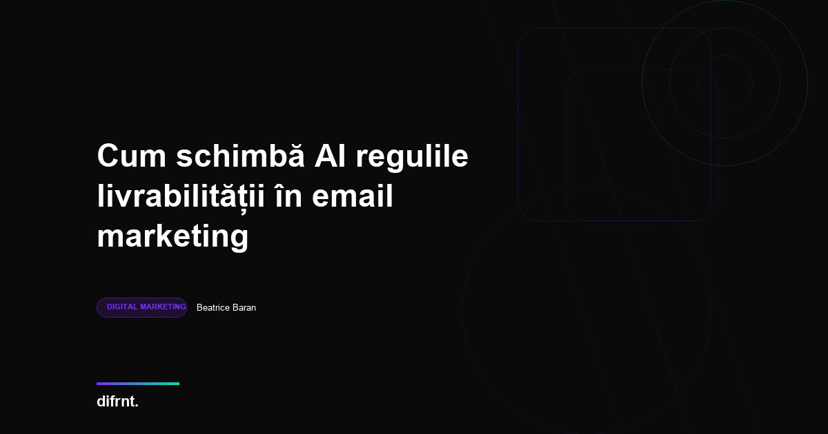 Ilustrație grafică despre AI și livrabilitatea emailului în marketing digital 2026