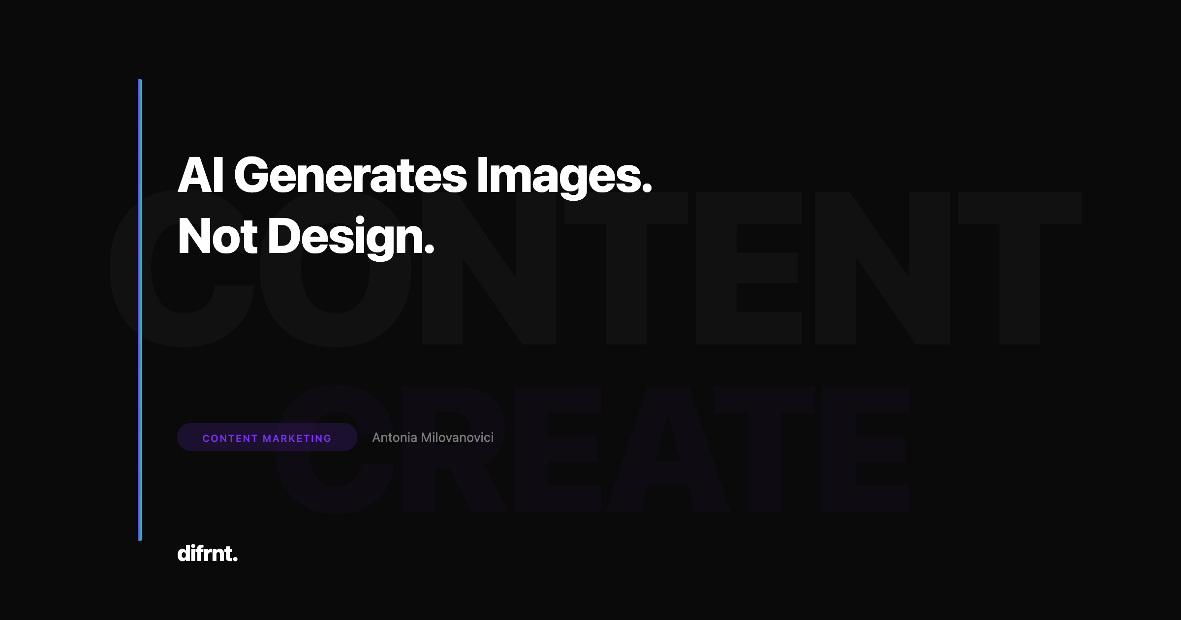 Graphic illustration about the difference between AI-generated images and professional brand design