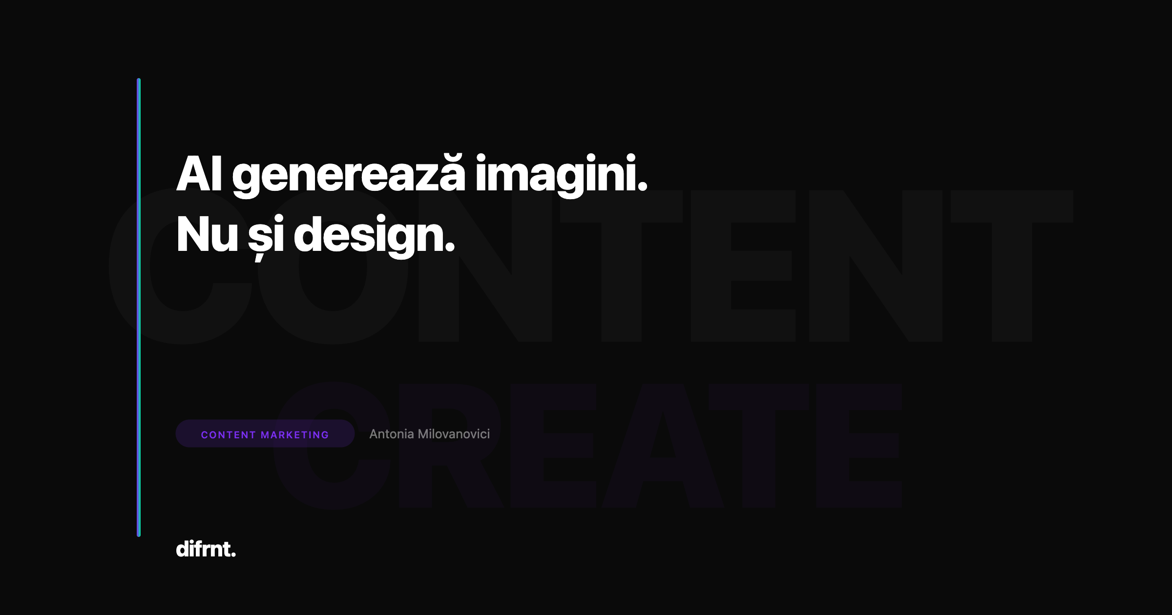 Ilustrație grafică despre diferența dintre imagini generate de AI și design profesional de brand