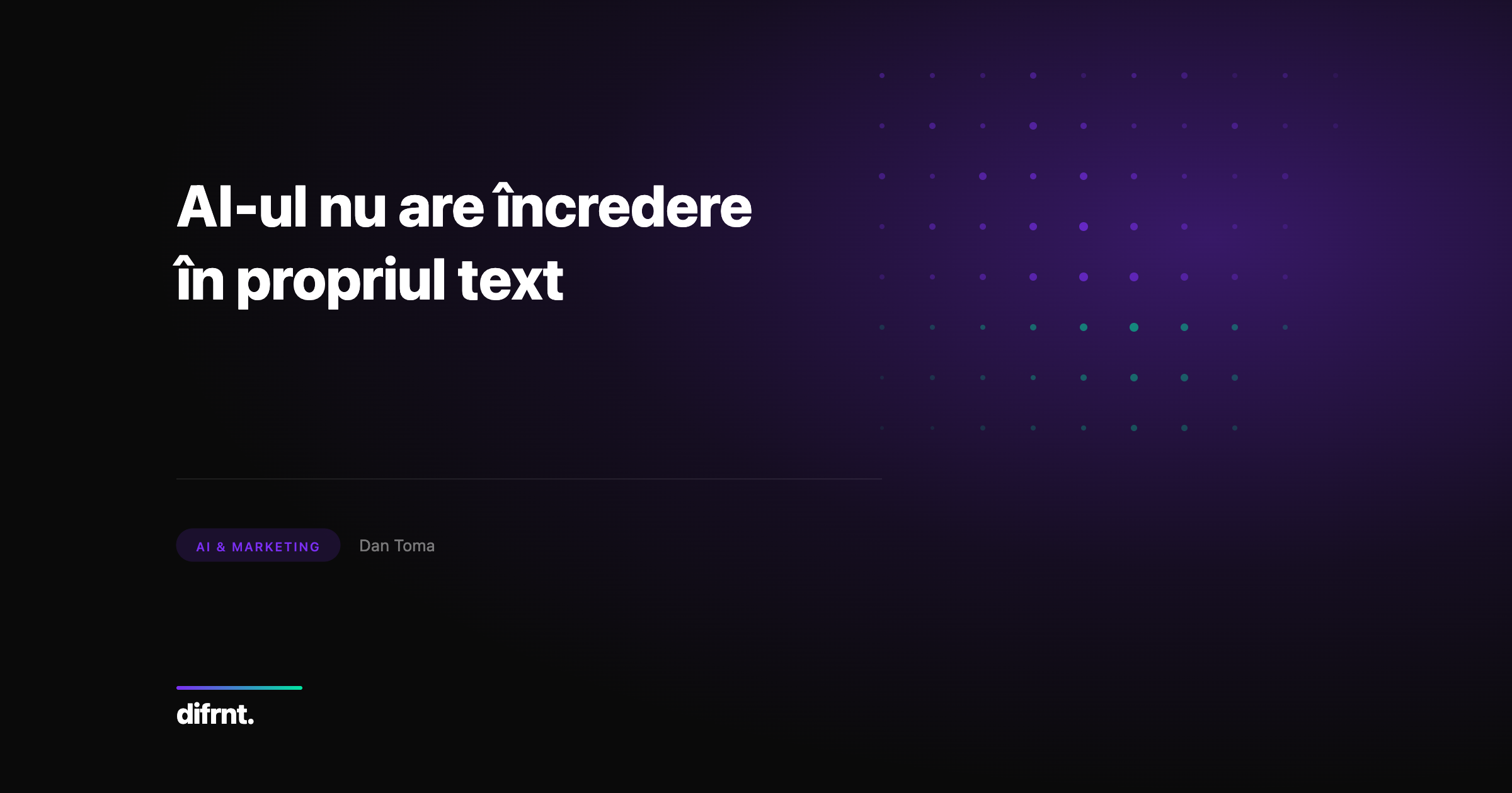 Ilustrație conceptuală: text AI marcat cu watermark digital invizibil, reprezentând tensiunea dintre conținut generat automat și filtrarea din datele de antrenament