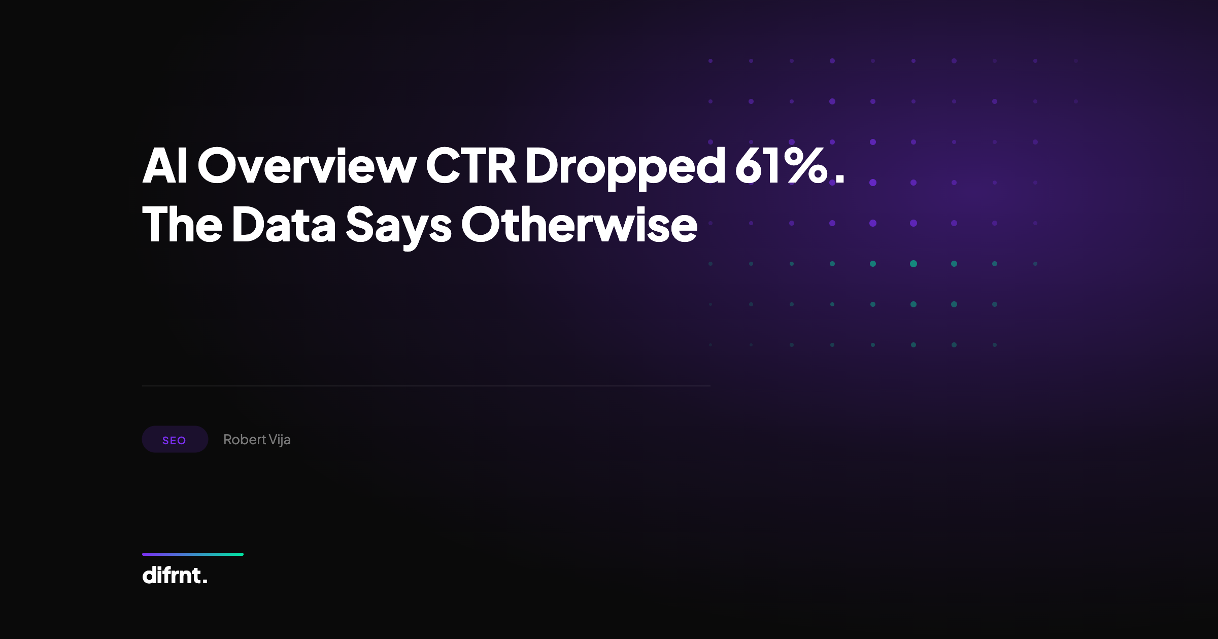 AI Overview CTR analysis: 61% decline chart and Seer Interactive data interpretation