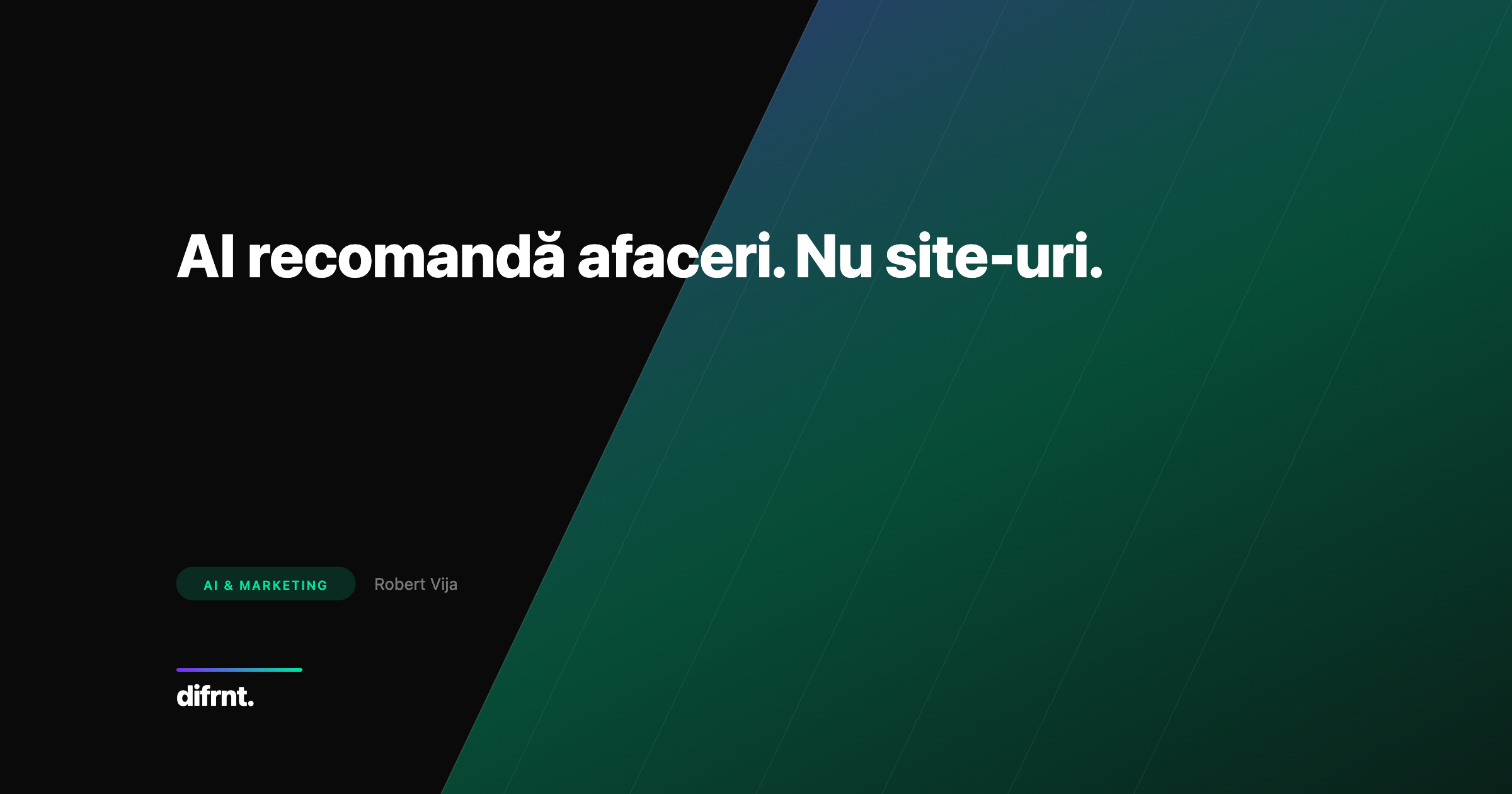 Ilustrație abstractă despre cum AI recomandă afaceri pe baza coerenței semnalelor online