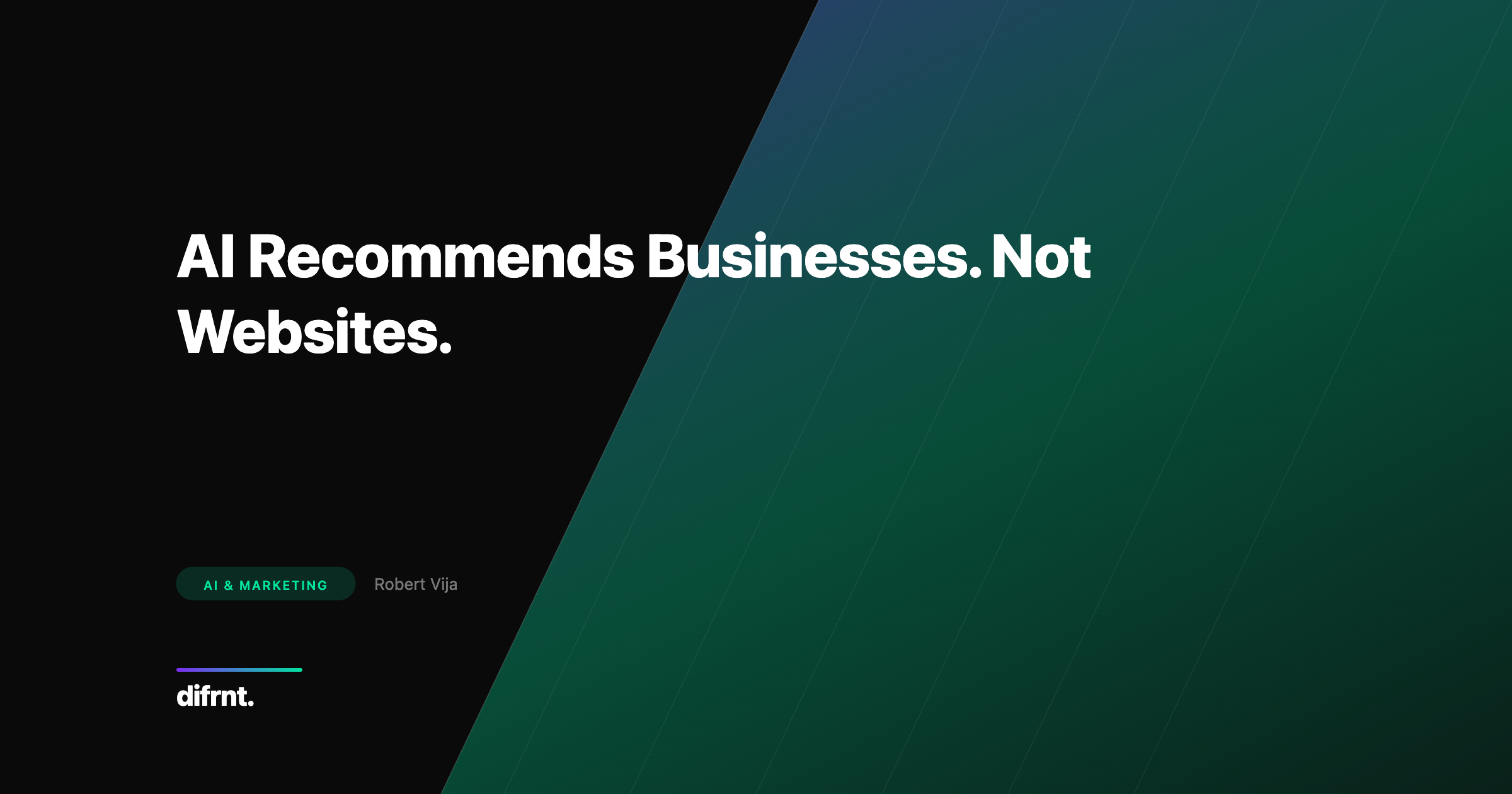 Abstract illustration about how AI recommends businesses based on online signal coherence