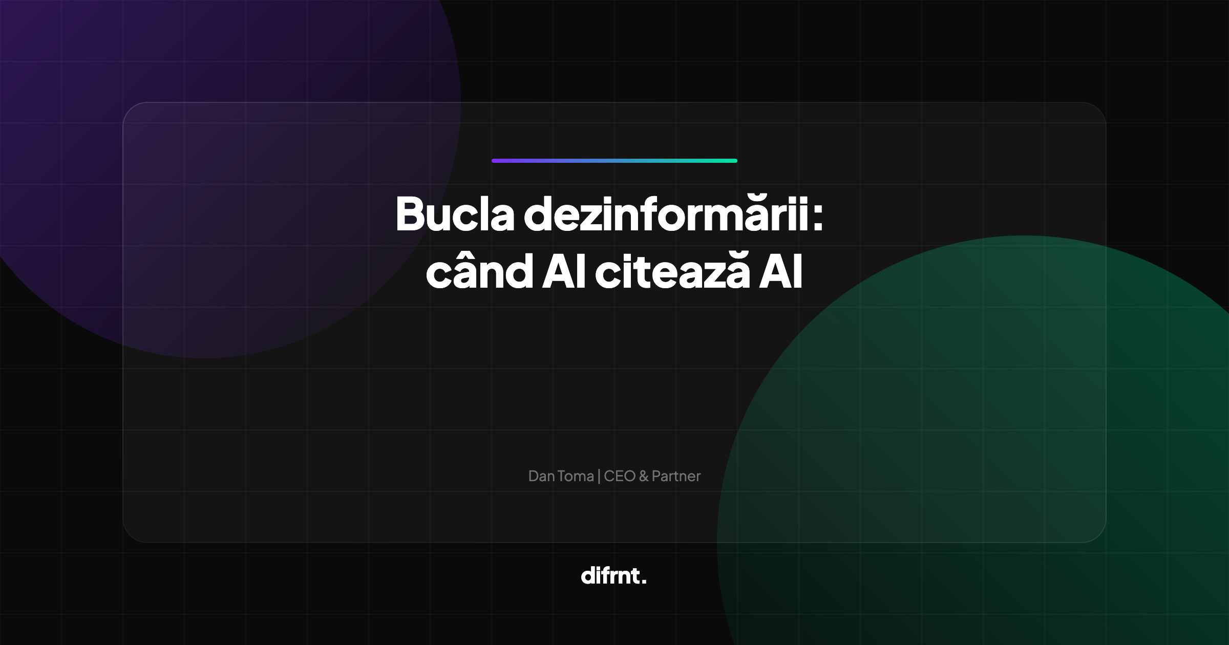 Ilustrație conceptuală a buclei de dezinformare AI, unde sistemele de inteligență artificială citează reciproc informații fabricate