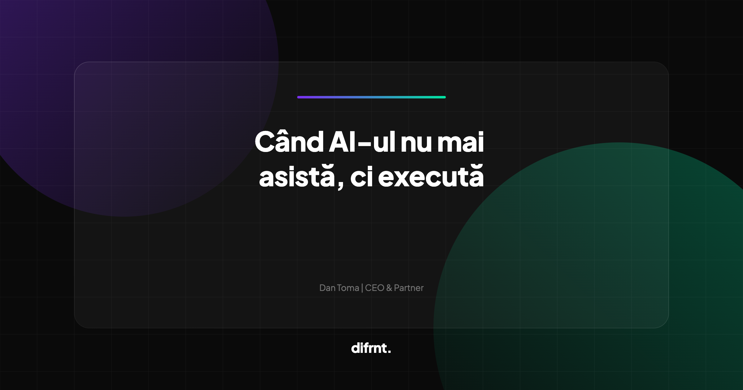 Ilustrație abstractă despre tranziția de la AI asistent la AI agent autonom în marketing digital