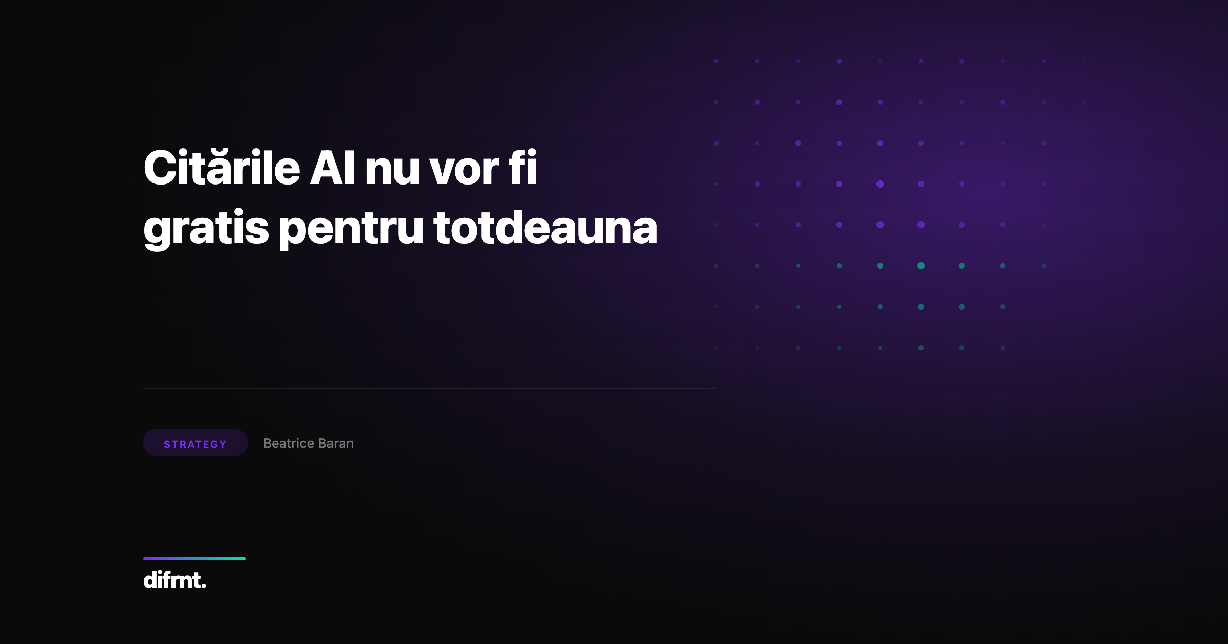 Infografic despre vizibilitatea brandurilor în AI și trecerea de la citări gratuite la publicitate plătită