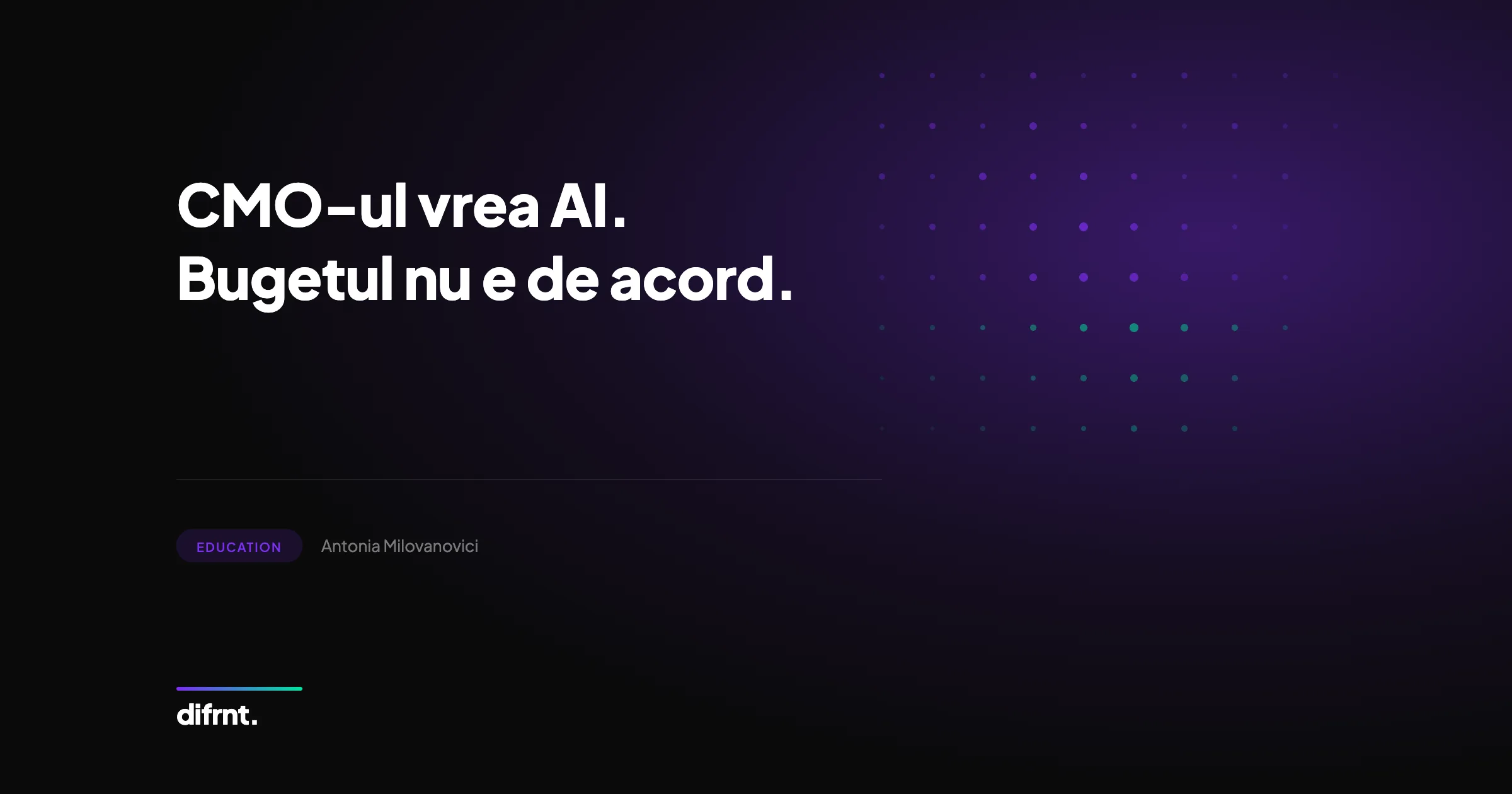 Infografic despre diferența dintre ambiția AI și bugetul real de marketing, cu date Gartner 2026