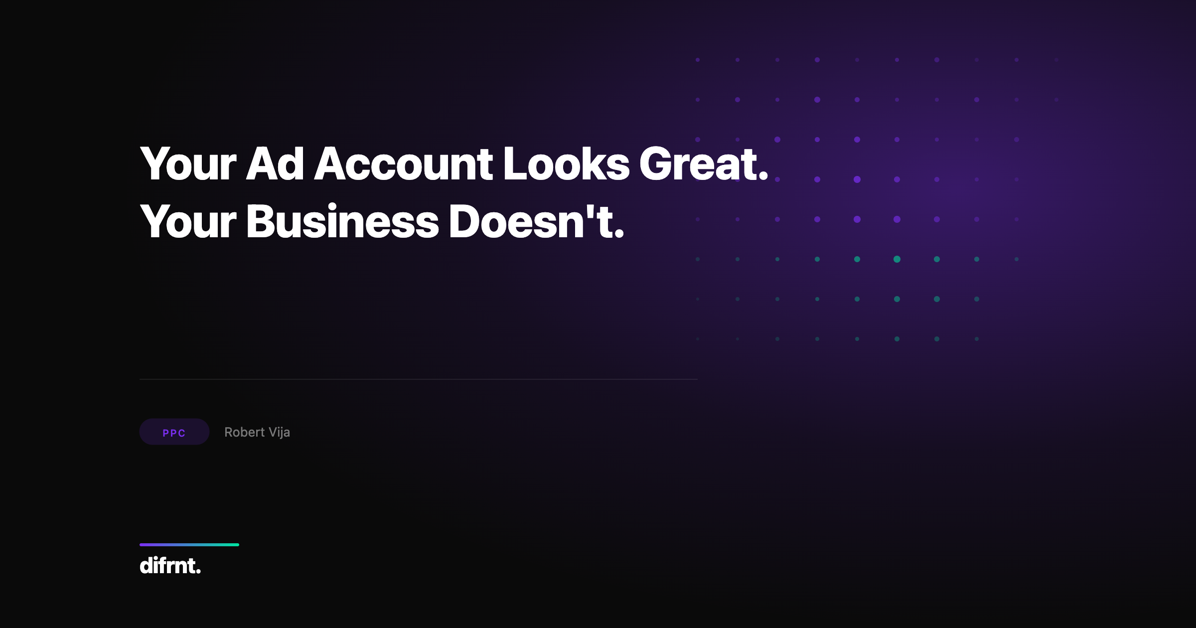 Abstract illustration showing the disconnect between Google Ads account performance metrics and actual business growth