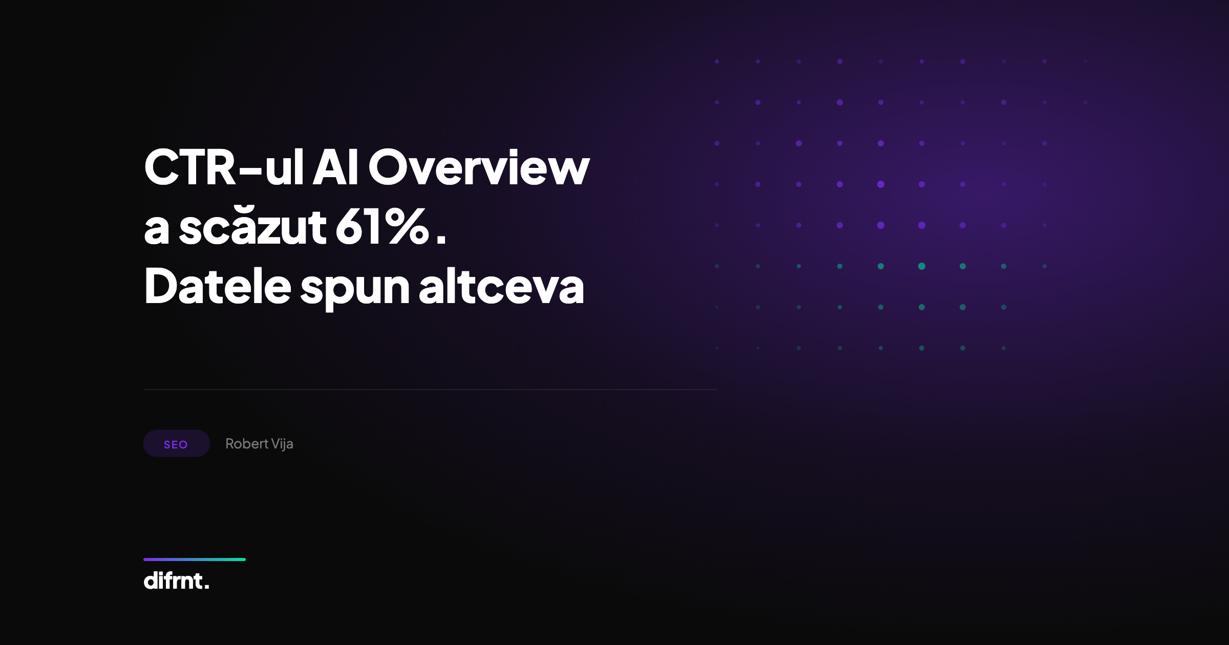 Analiză CTR AI Overview: grafic scădere 61% și interpretare date Seer Interactive