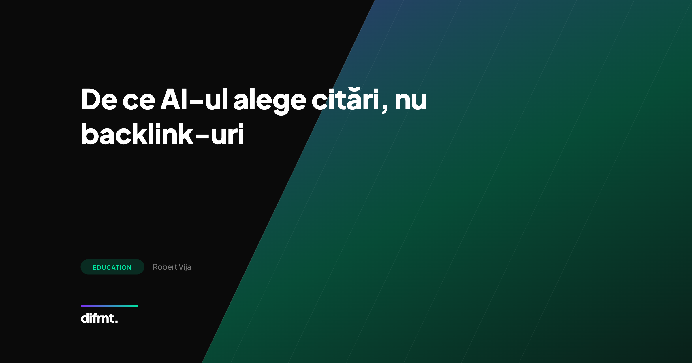 De ce AI-ul alege citări, nu backlink-uri: ghid vizual AEO de la difrnt.