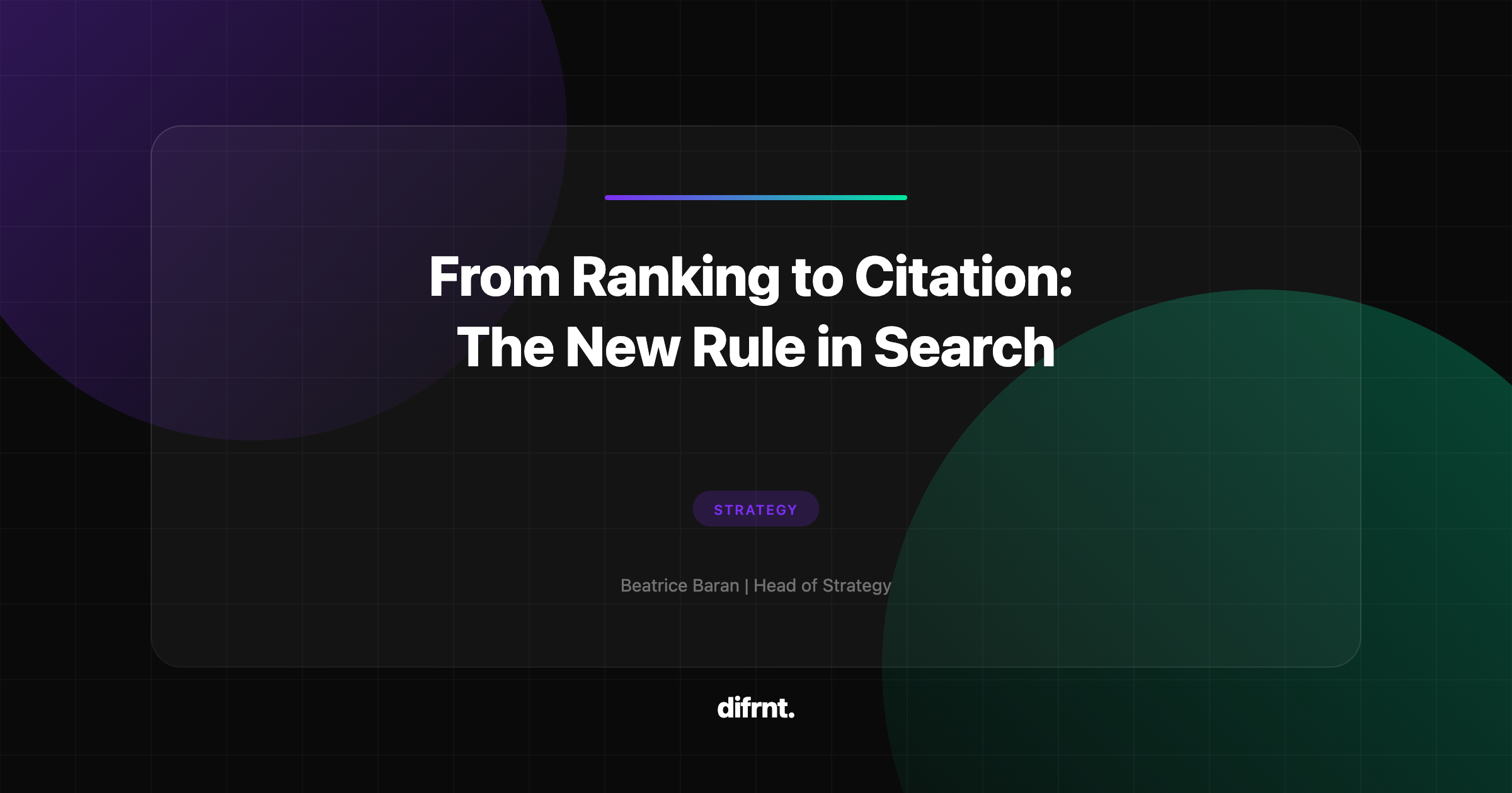 Graphic illustration of the transition from Google ranking to citation share in AI search engines