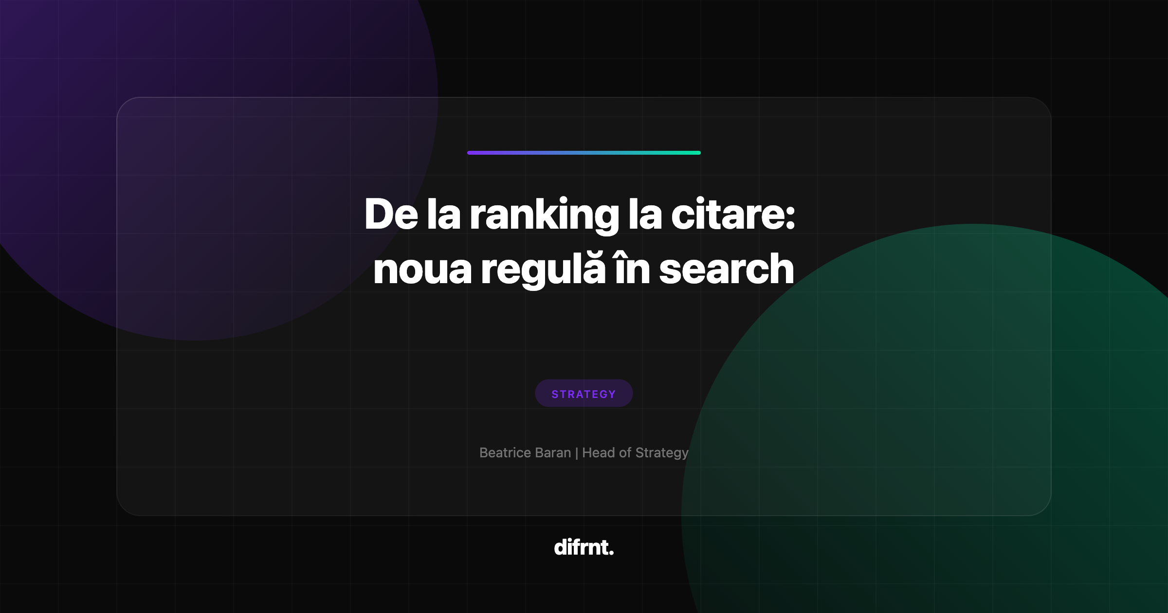 Ilustrație grafică a tranziției de la ranking în Google la citation share în motoarele AI