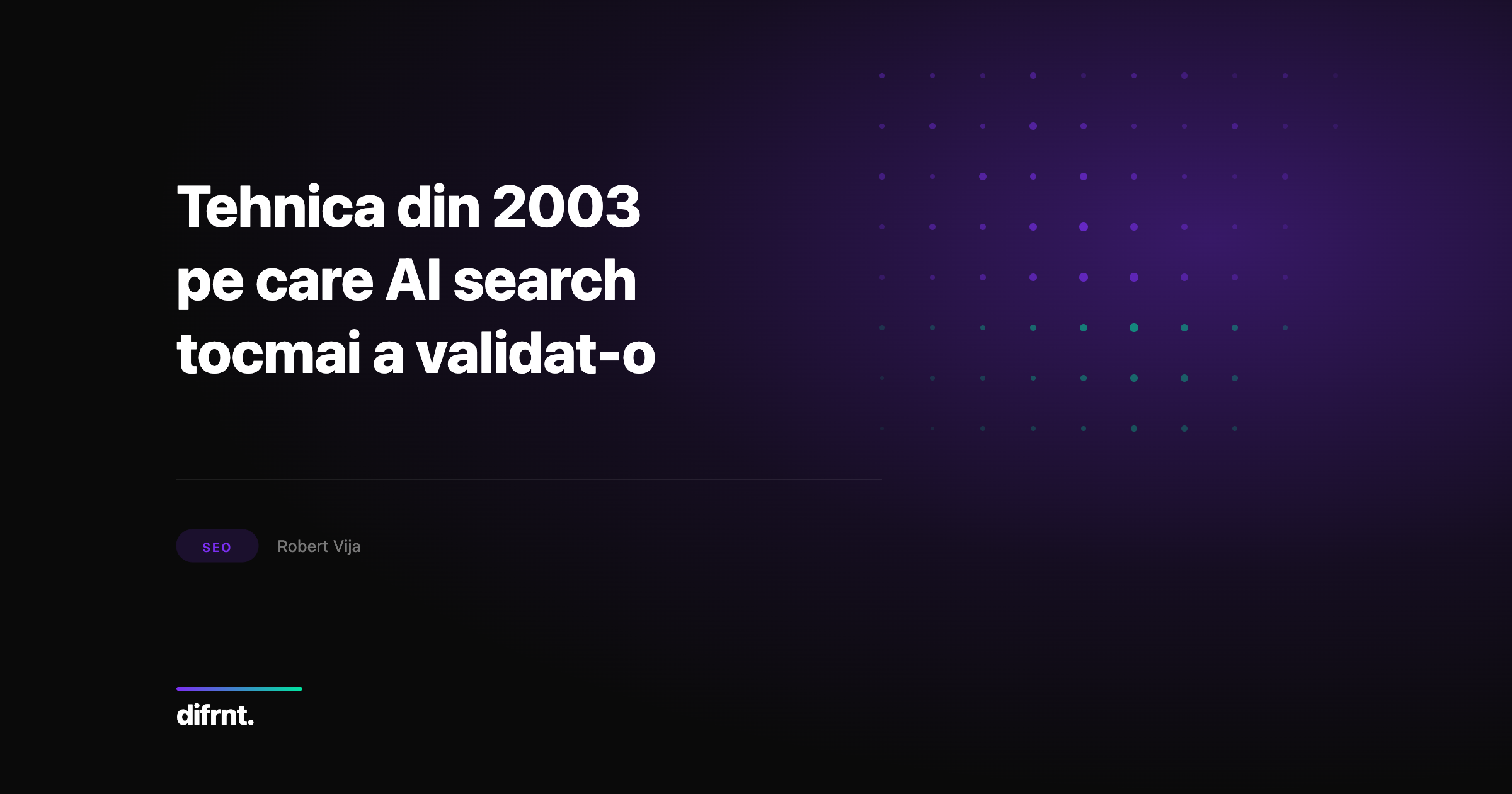 Ilustrație abstractă reprezentând conceptul de fraze imbricate în SEO și interogări AI search, design difrnt.