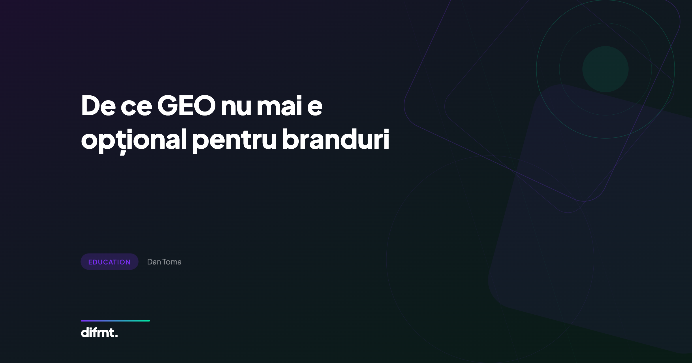 Ilustrație conceptuală despre importanța GEO și vizibilității brandurilor în motoarele AI