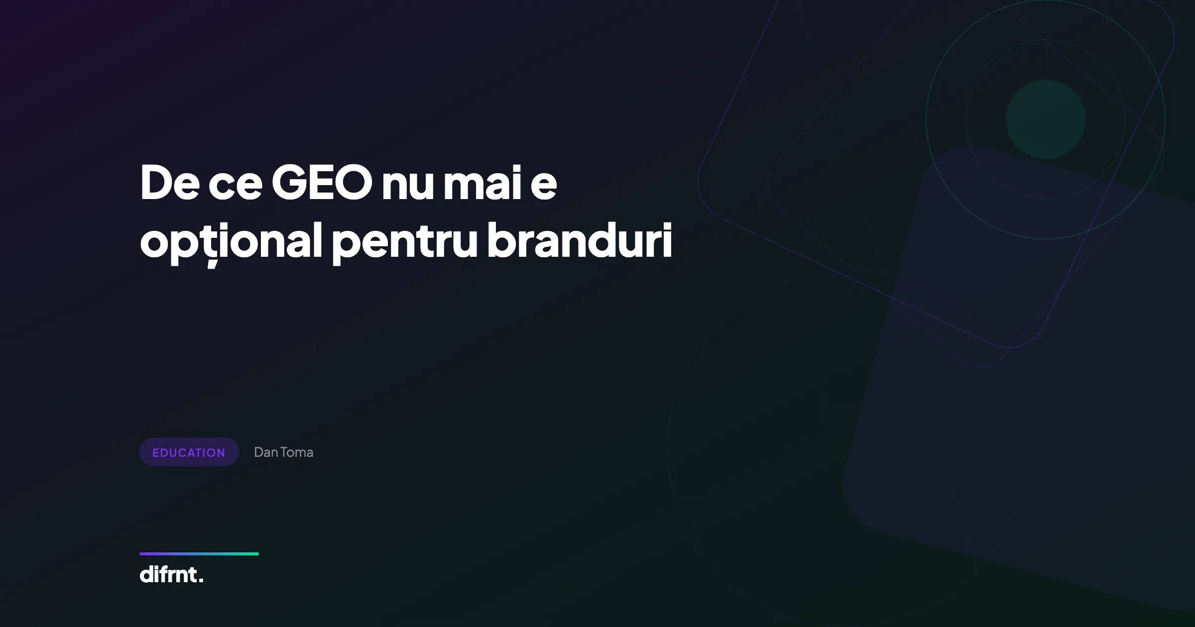 Ilustrație conceptuală despre importanța GEO și vizibilității brandurilor în motoarele AI