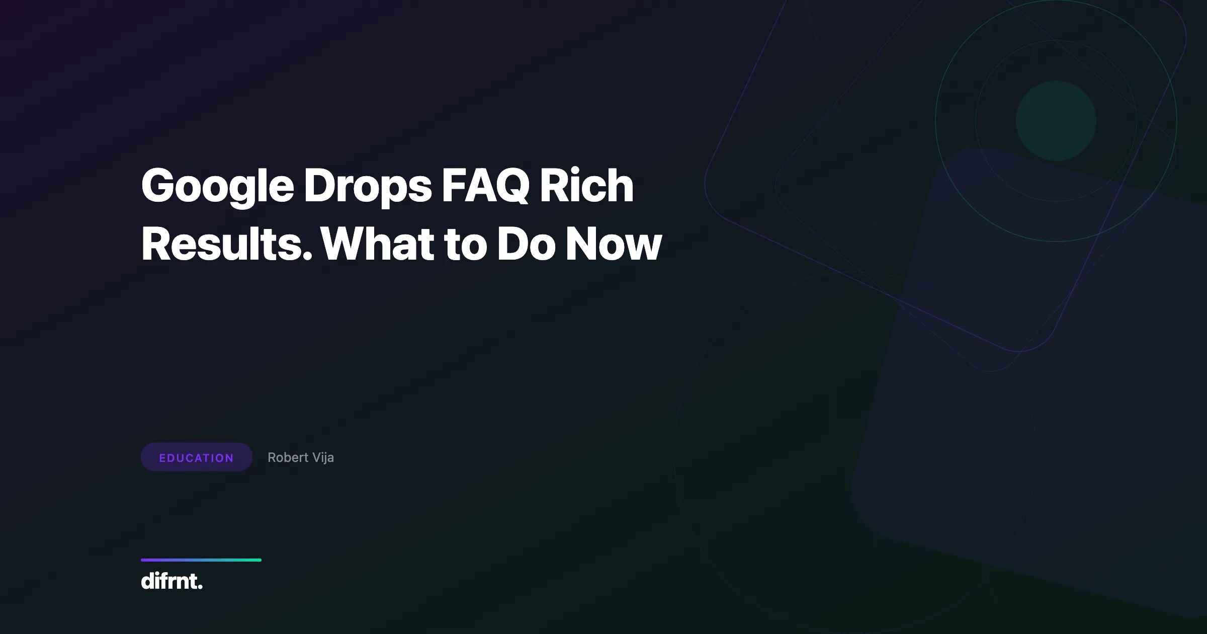 Graphic illustration about Google removing FAQ rich results and the transition to AI search visibility