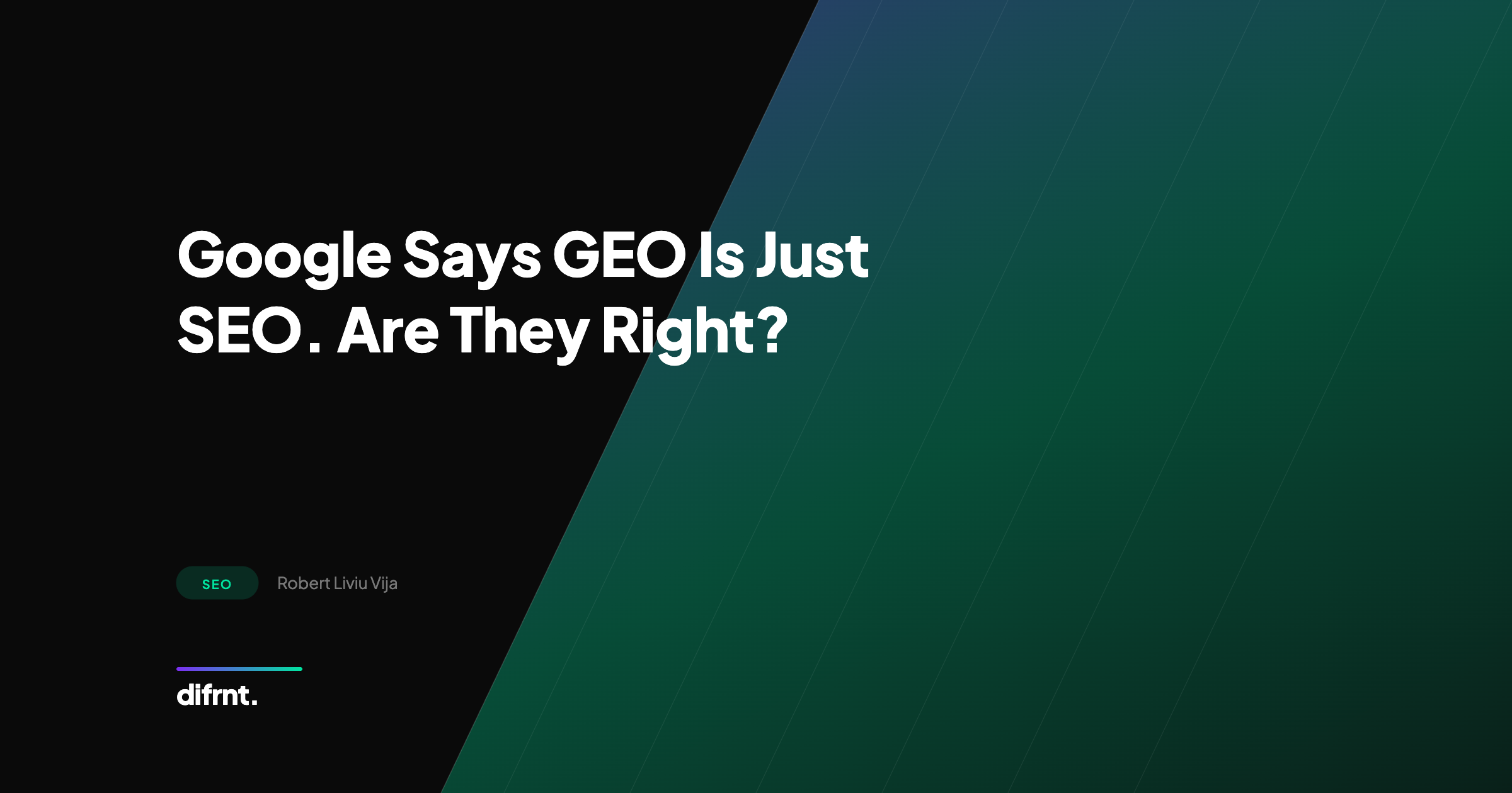 Abstract illustration of the convergence between GEO and SEO according to Google's new AI Search guide