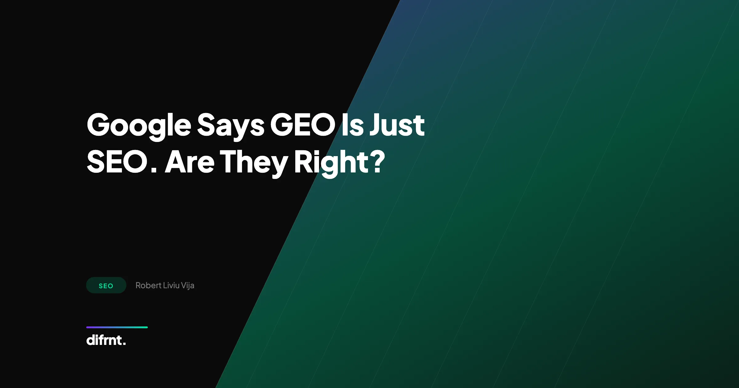 Abstract illustration of the convergence between GEO and SEO according to Google's new AI Search guide