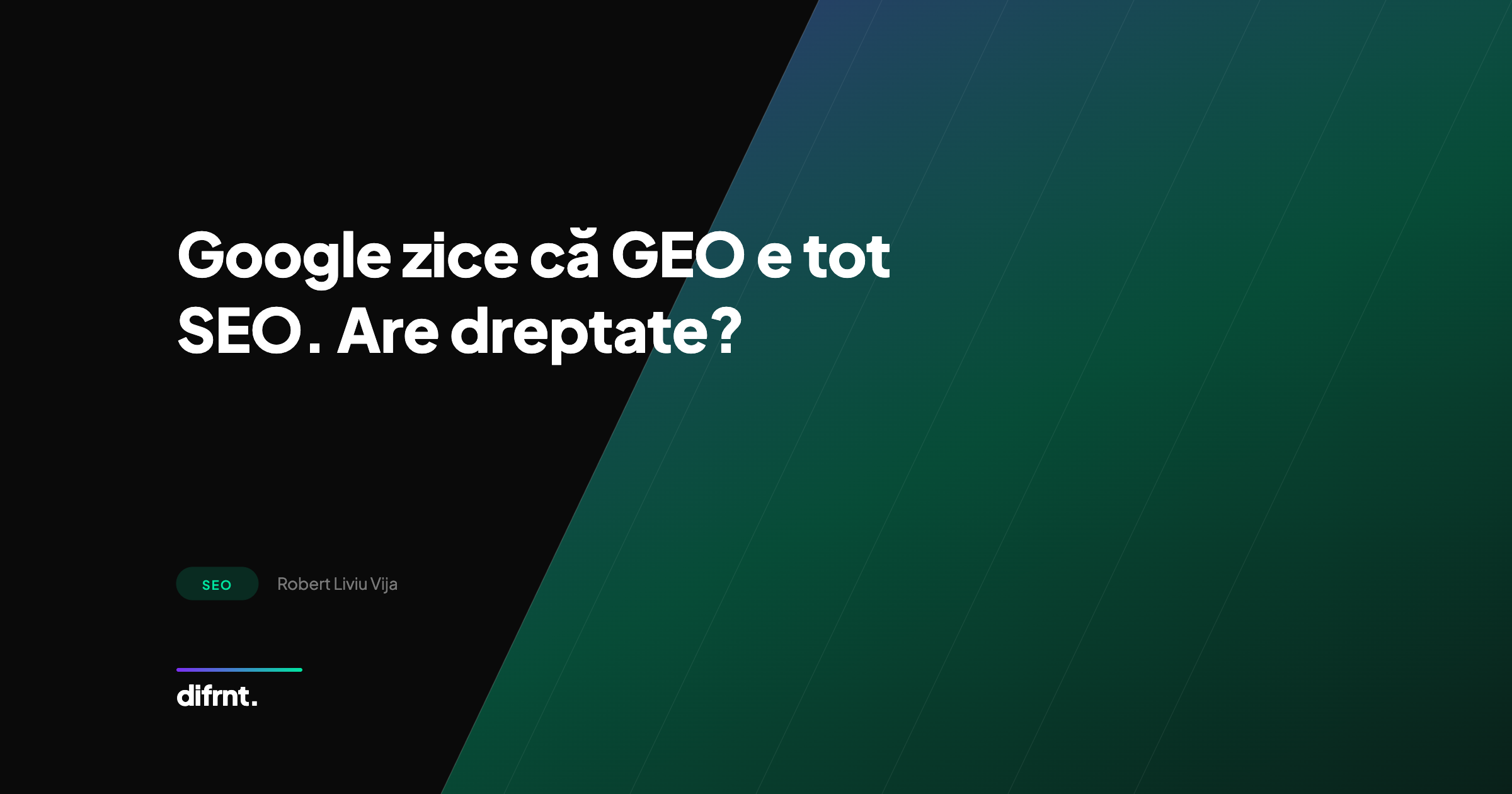 Ilustrație abstractă despre convergența dintre GEO și SEO conform noului ghid Google pentru AI Search