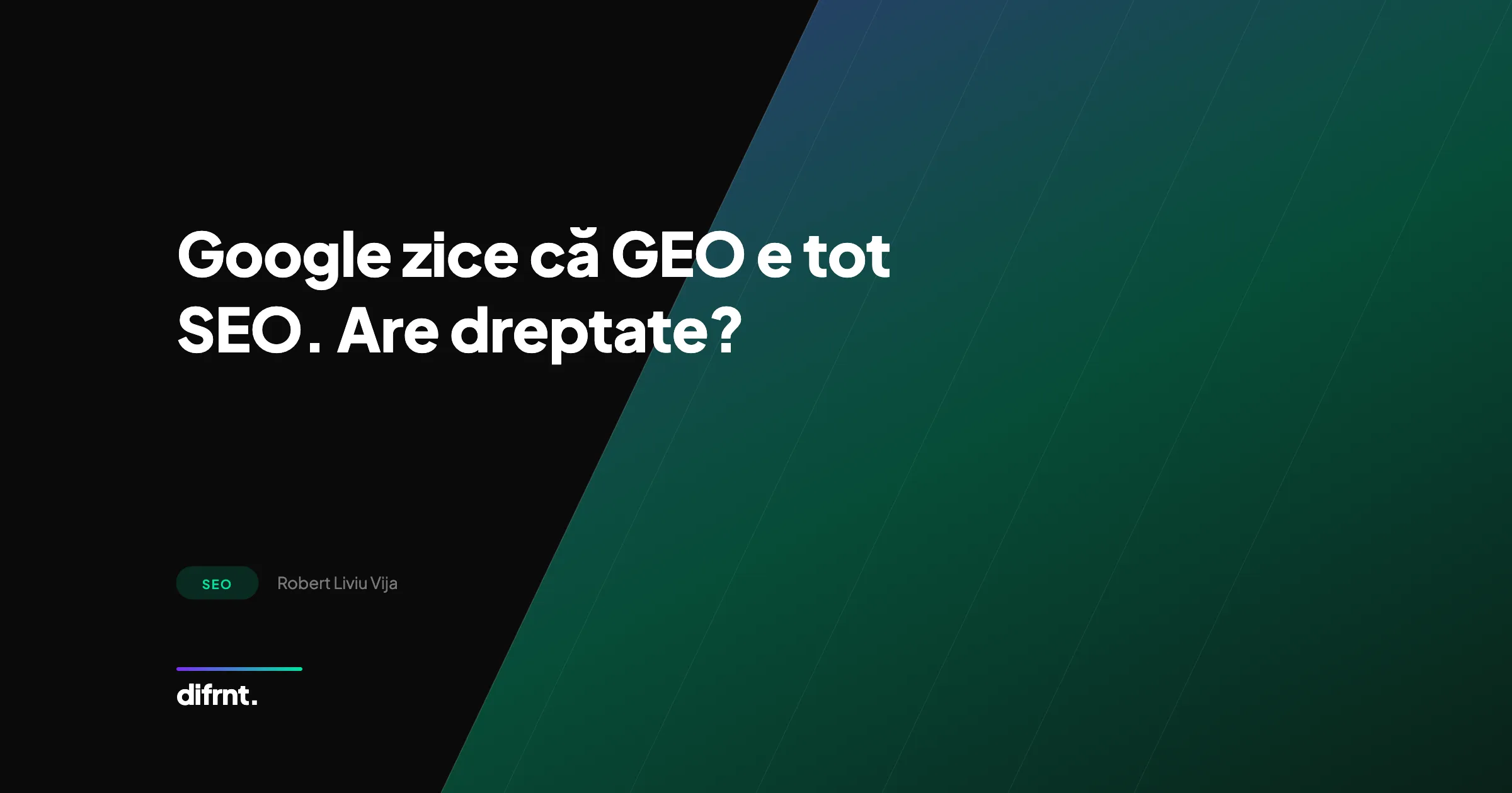 Ilustrație abstractă despre convergența dintre GEO și SEO conform noului ghid Google pentru AI Search