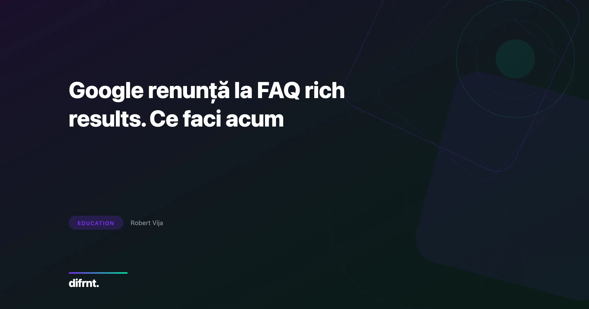 Ilustrație grafică despre eliminarea FAQ rich results din Google Search și tranziția către vizibilitatea AI