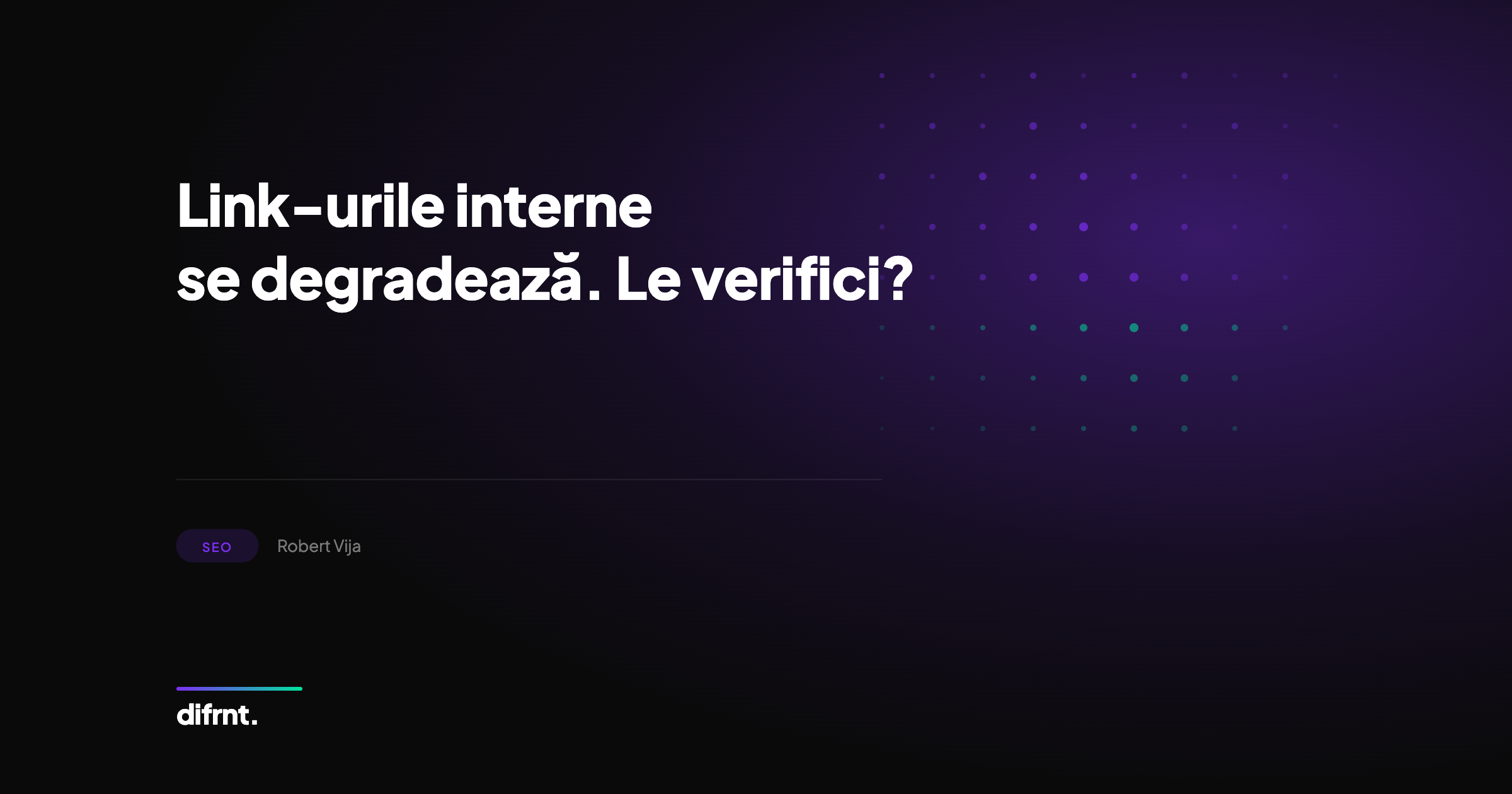 Grafic vizual despre degradarea link-urilor interne si pierderea echitatii SEO pe un site web