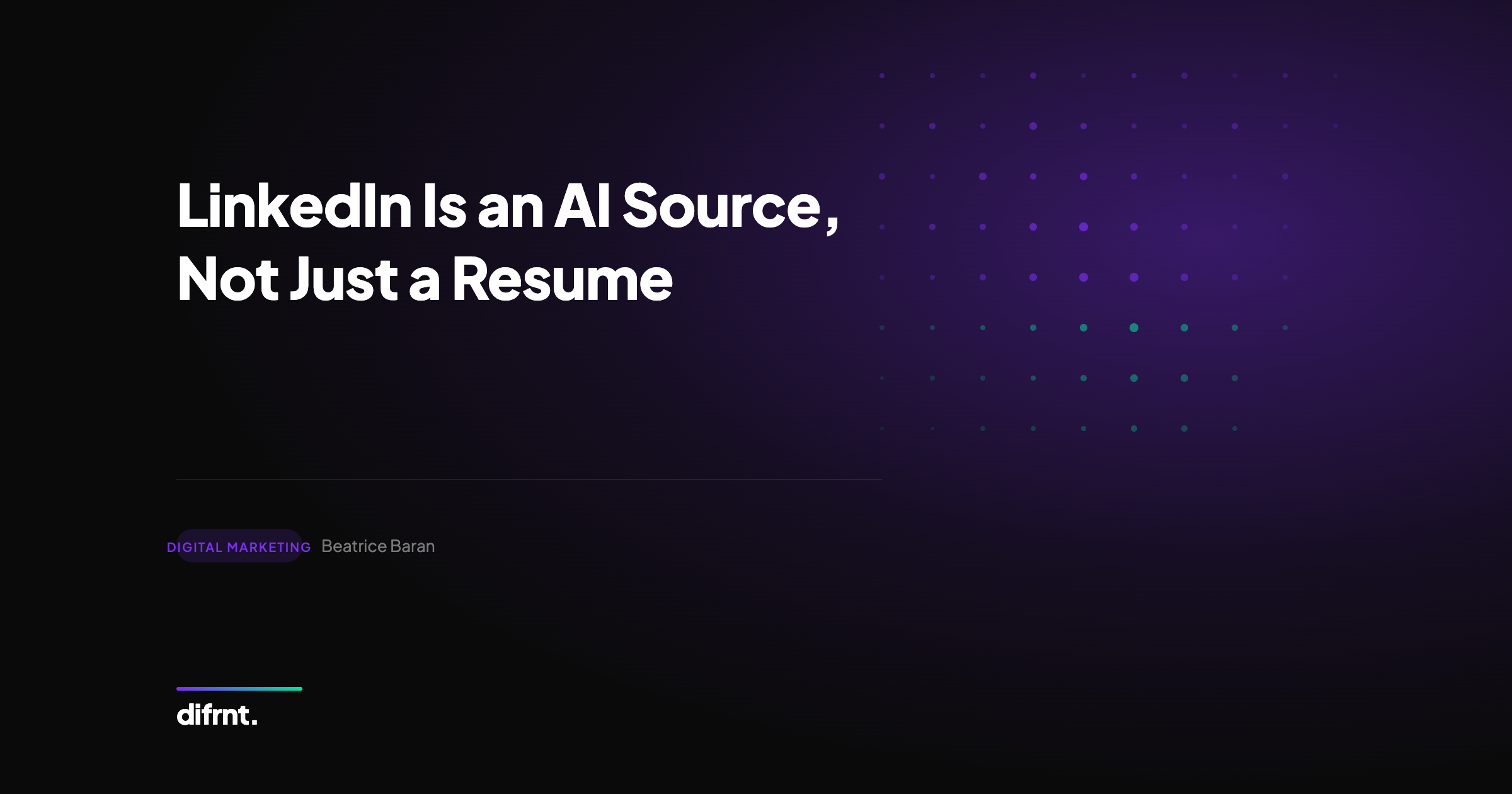 Strategic visualization of LinkedIn as an AI citation source with data-driven dot matrix design elements
