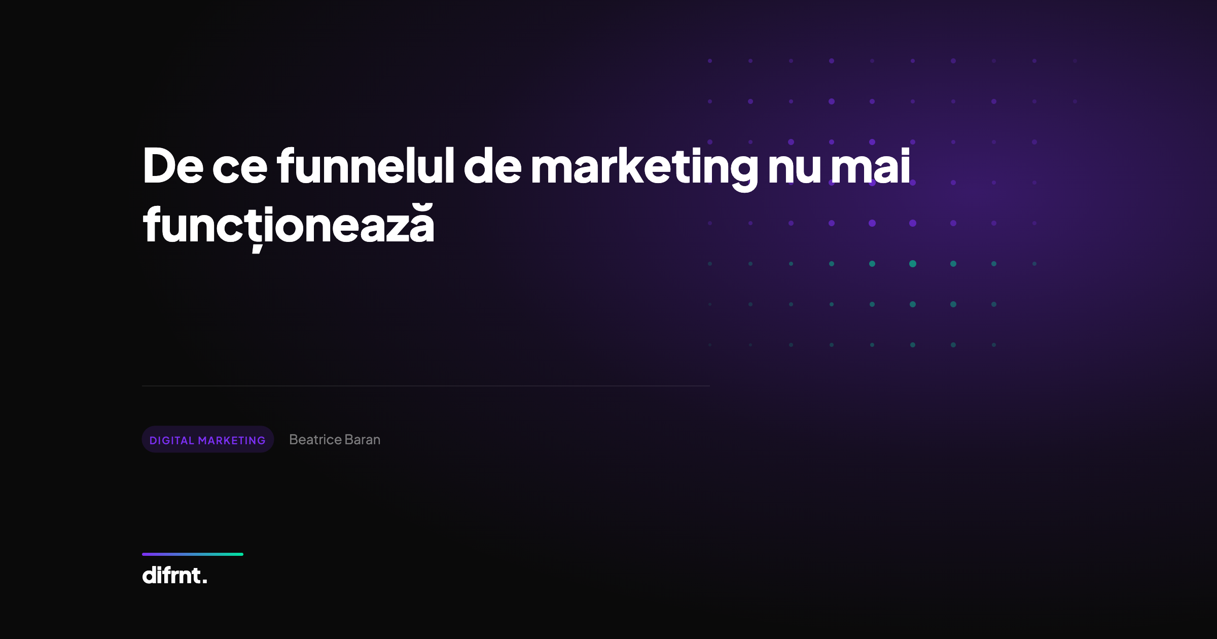 Ilustrație abstractă despre tranziția de la funnelul clasic de marketing la modelul ciclic Loop Marketing