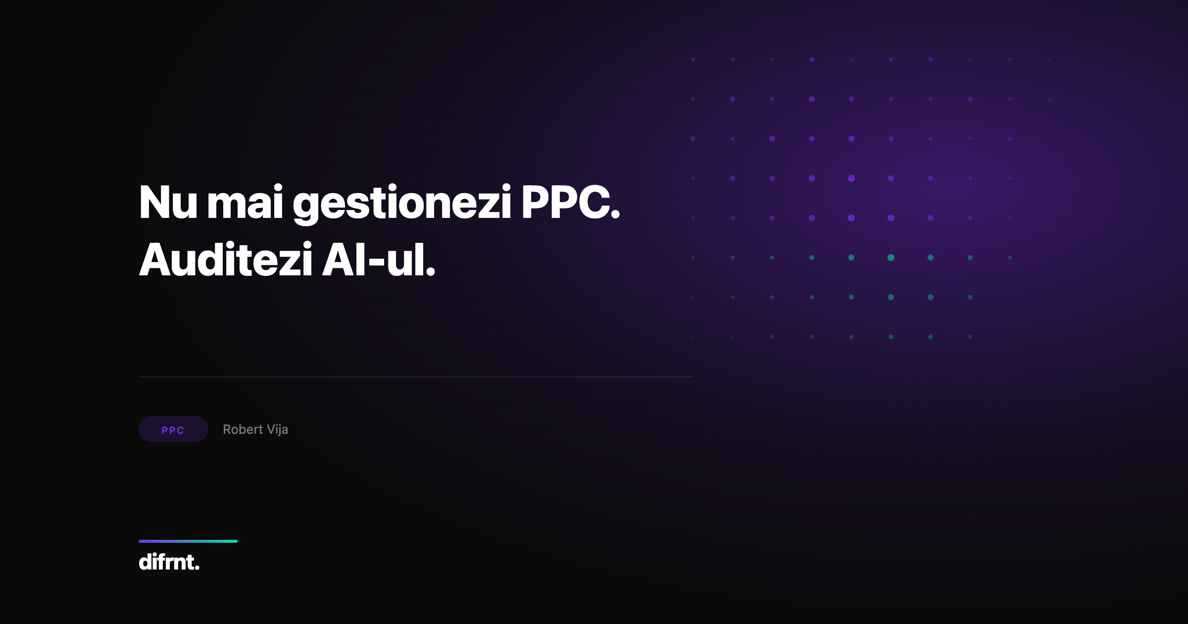 Ilustrație grafică despre schimbarea rolului specialistului PPC de la gestionare la audit AI în campaniile automate