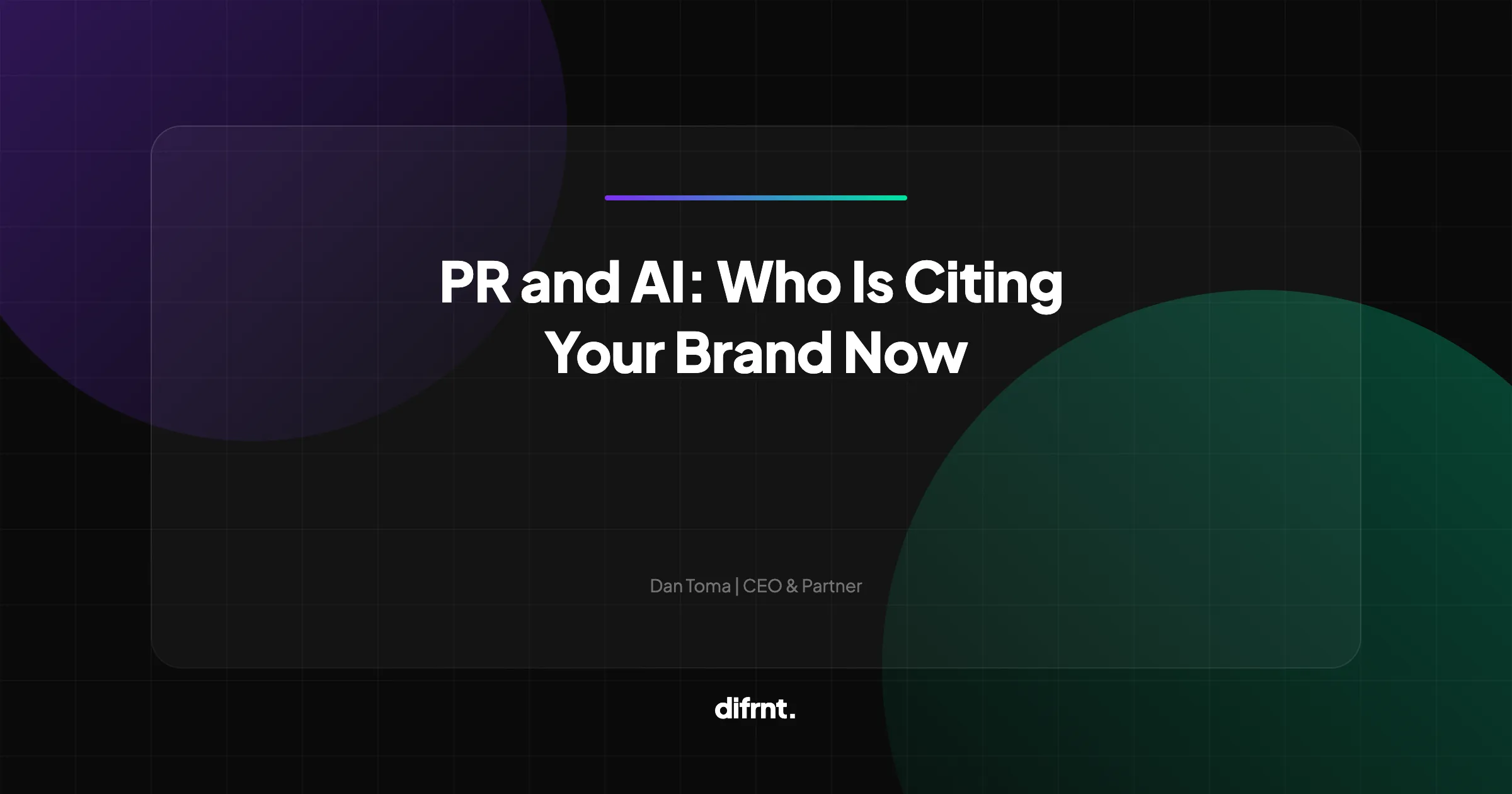 Abstract glassmorphism design illustrating the convergence of PR and AI in digital brand visibility strategy