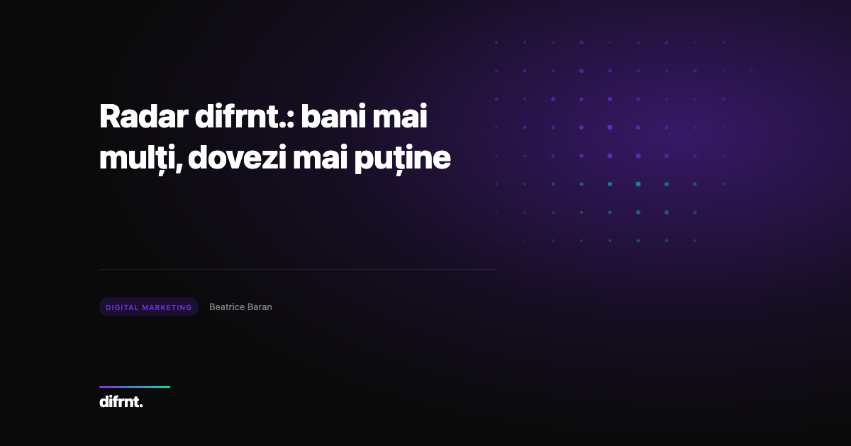 Grafică abstractă reprezentând tendințe digitale: bugete AI, vizibilitate brand în search, SEO și parteneriate autentice