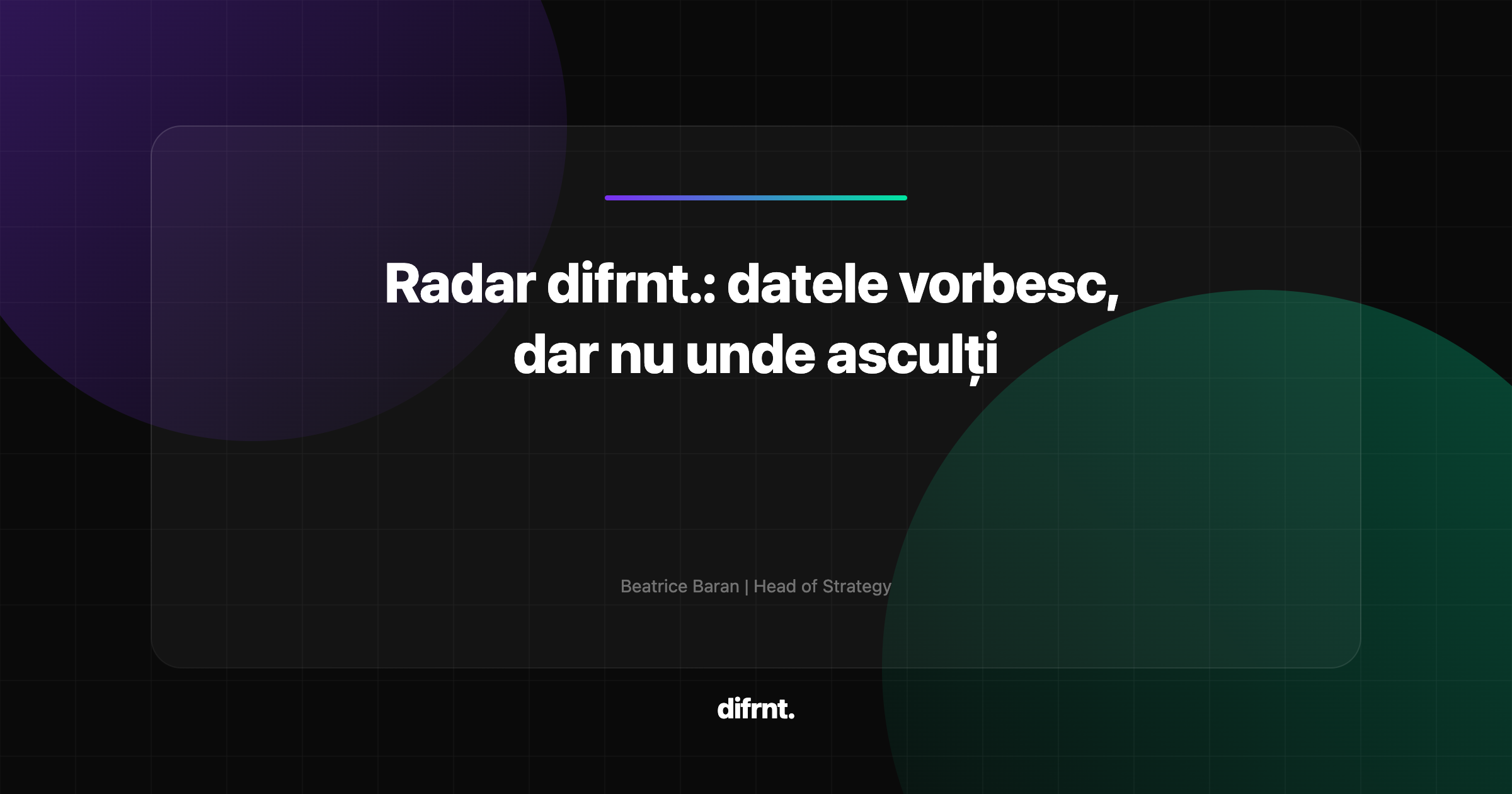 Grafică abstractă cu linii de date și semnale vizuale pe fundal întunecat, reprezentând semnalele ascunse din marketing digital