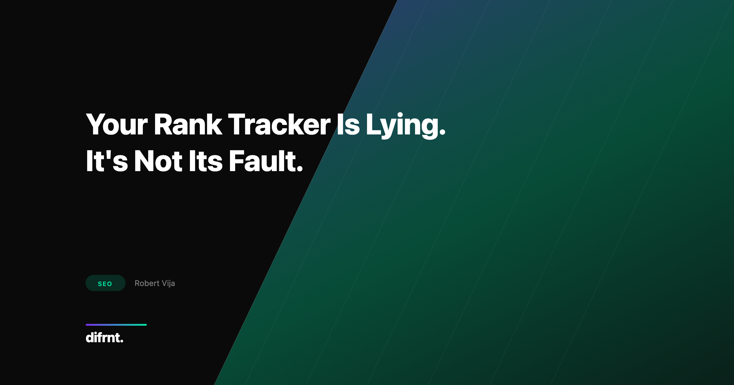 Stylized visual about false data in SEO rank tracking, difrnt. design