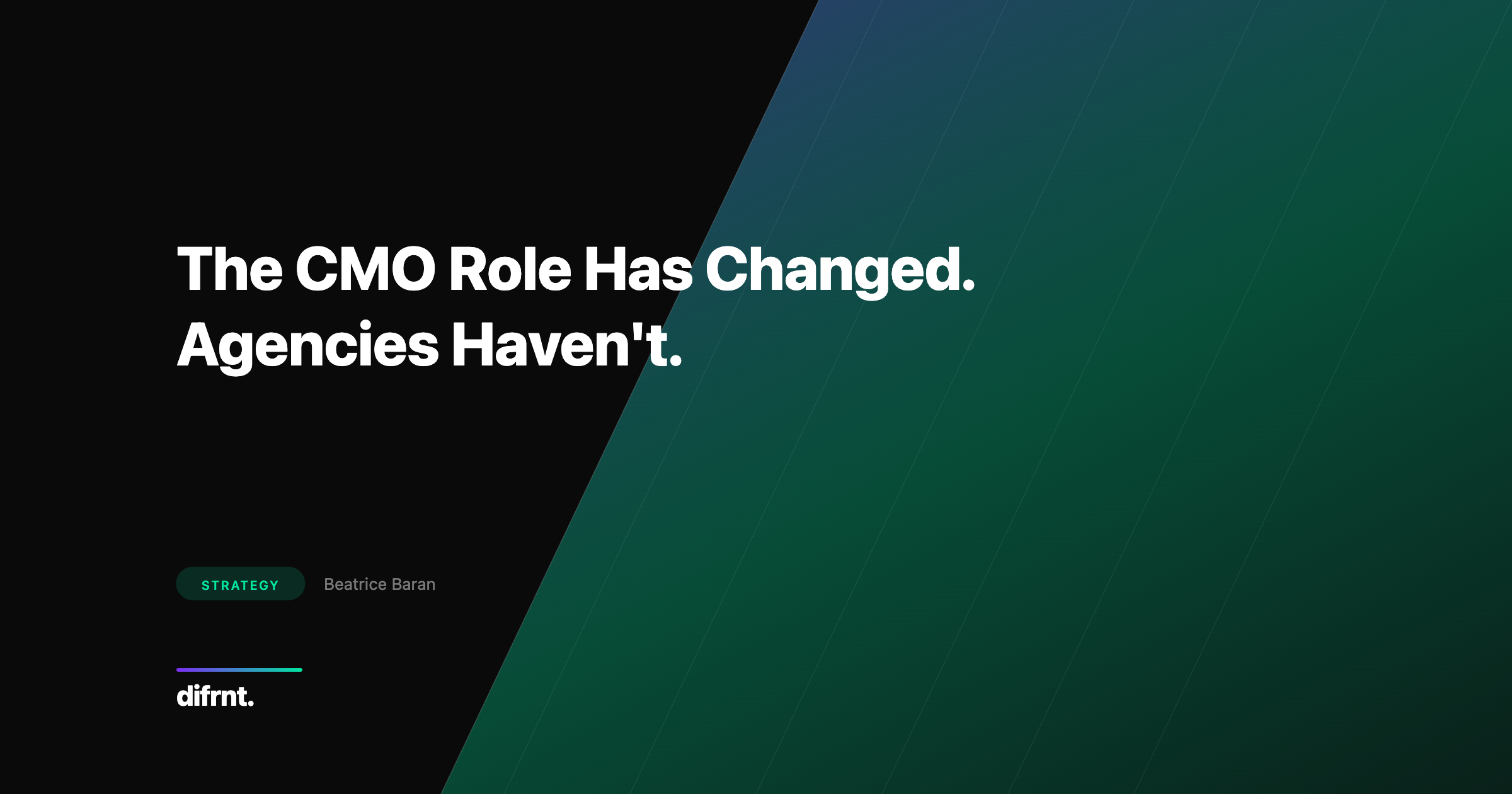 Infographic about the transformation of the CMO role in 2026: AI skills, shorter tenures, and implications for agencies