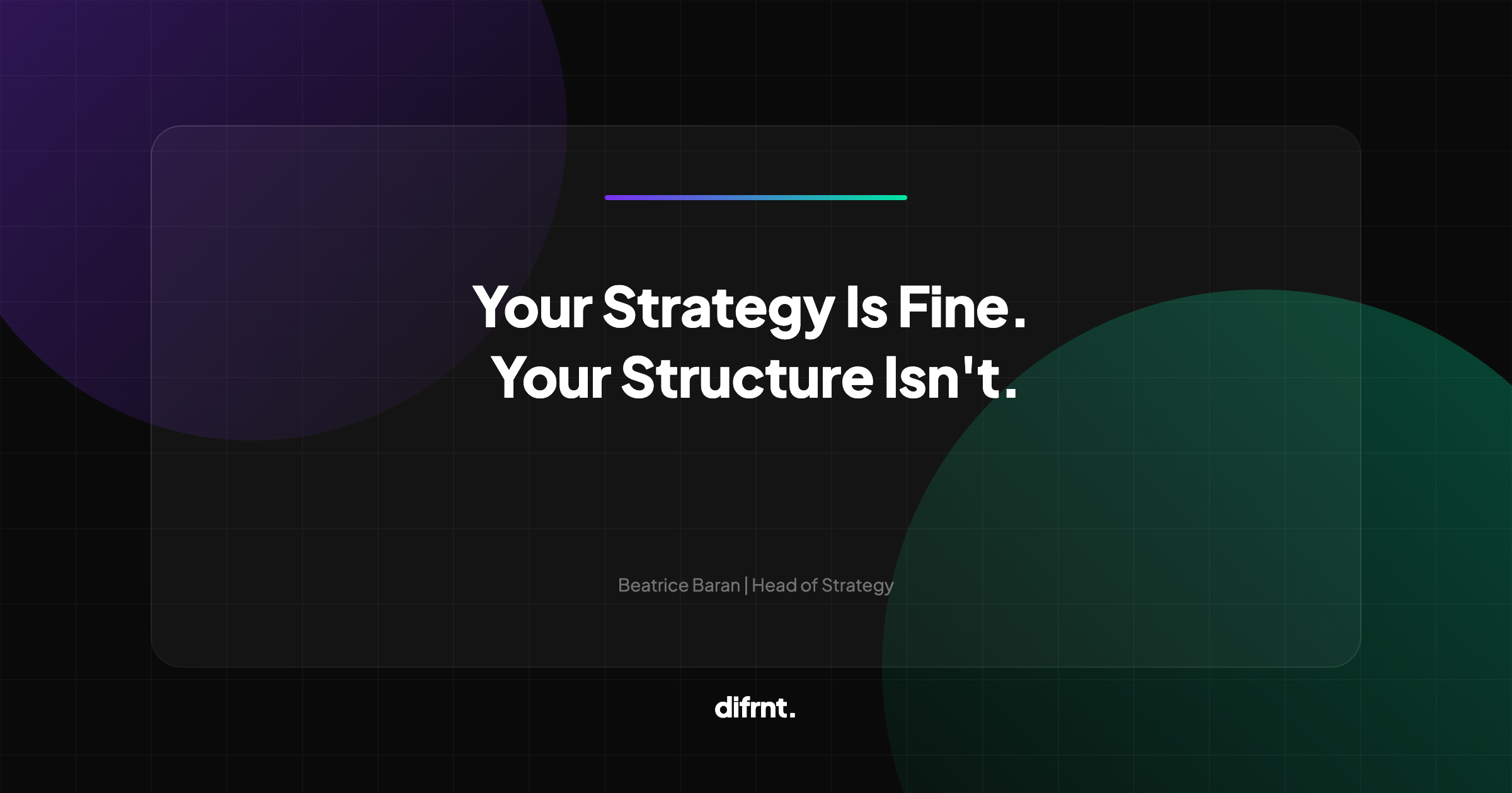 Your Strategy Is Fine Your Structure Isn't - article on marketing organizational design by Beatrice Baran