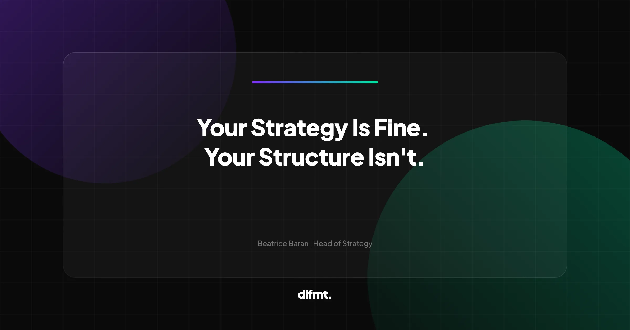 Your Strategy Is Fine Your Structure Isn't - article on marketing organizational design by Beatrice Baran