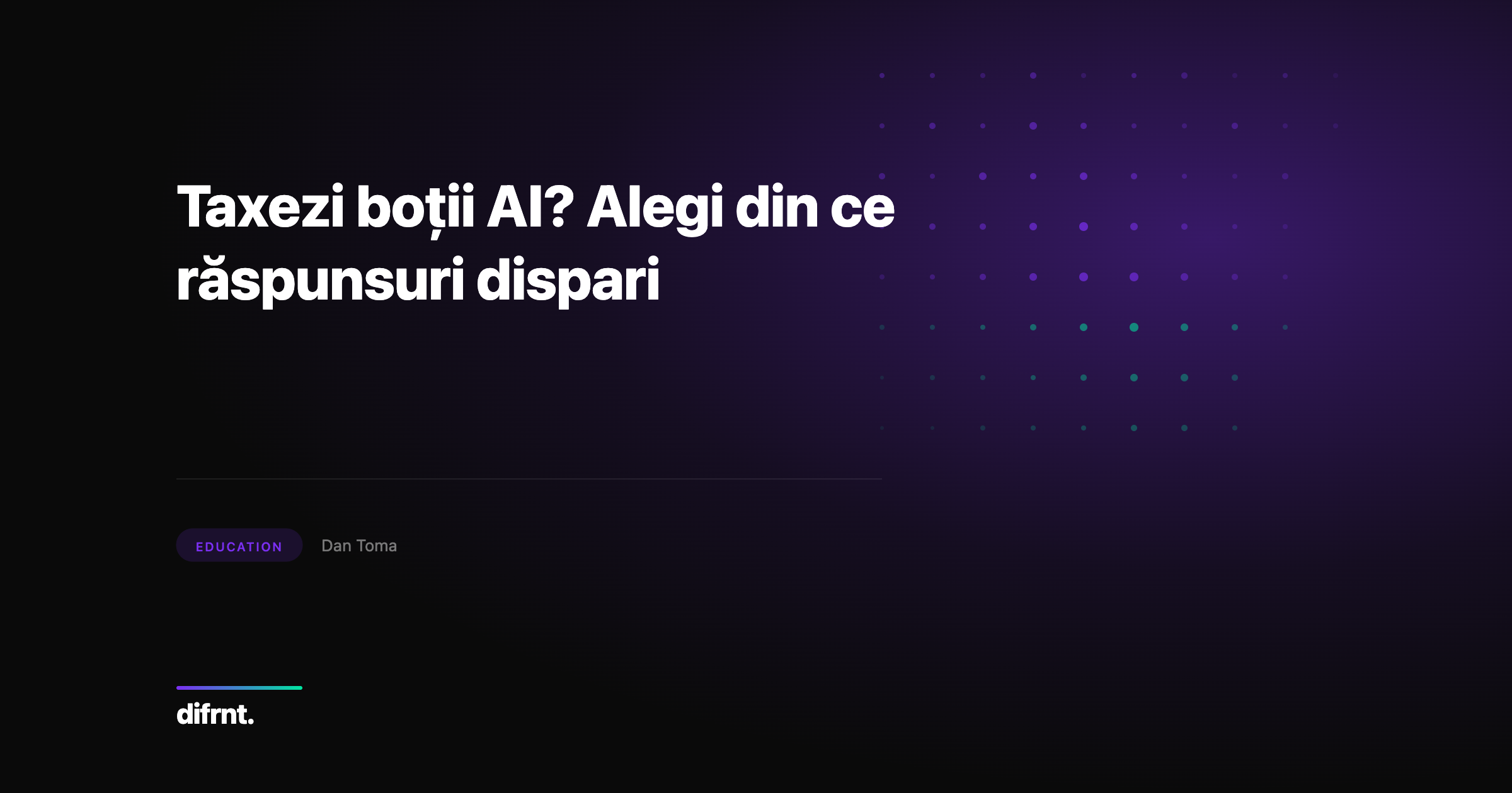 Ilustraţie abstractă dot matrix care simbolizează decizia strategică de taxare a crawlerelor AI pentru vizibilitate