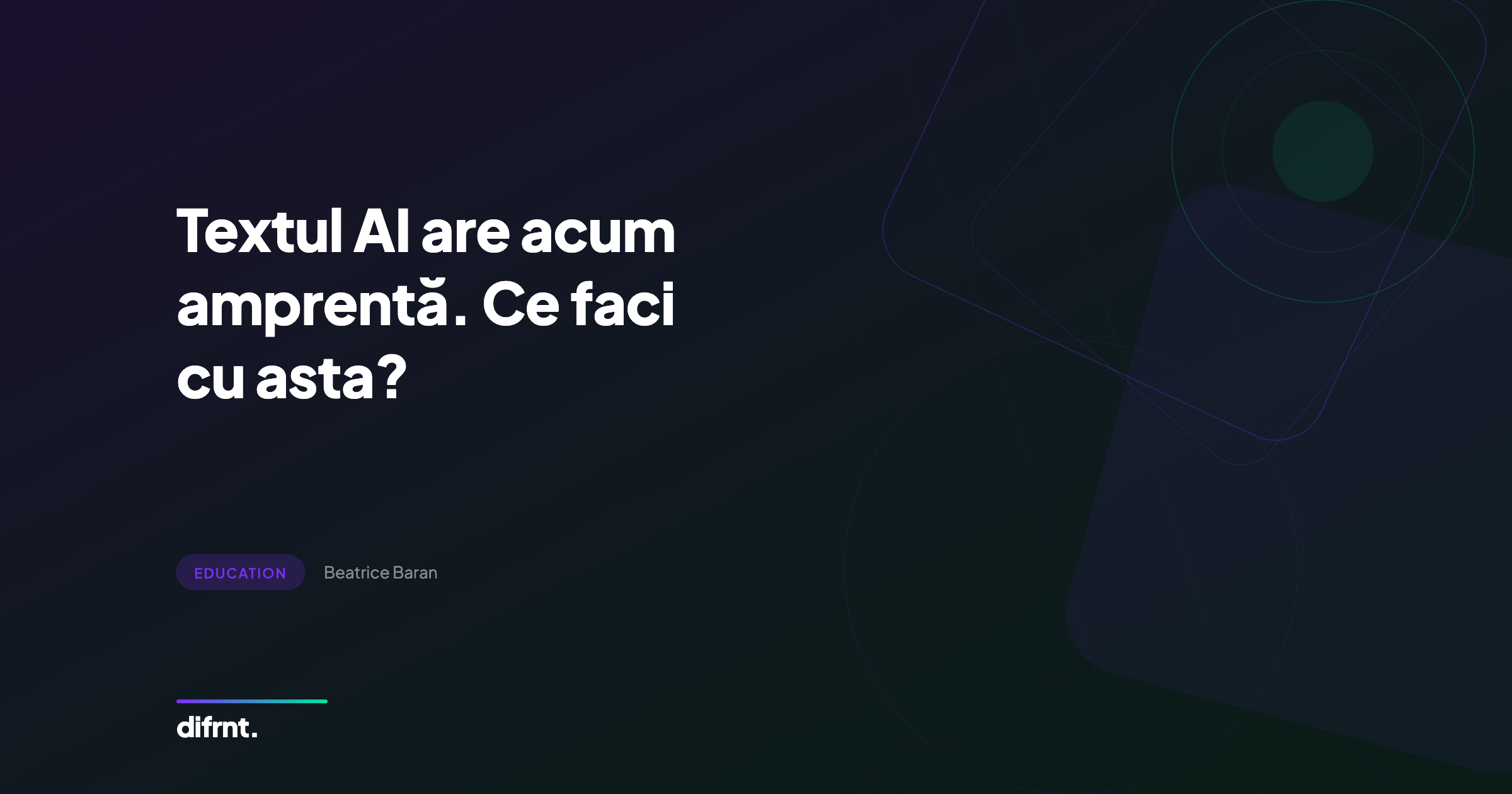 Ilustrație conceptuală despre watermark-ul pe textul generat de AI și implicațiile pentru strategia de conținut