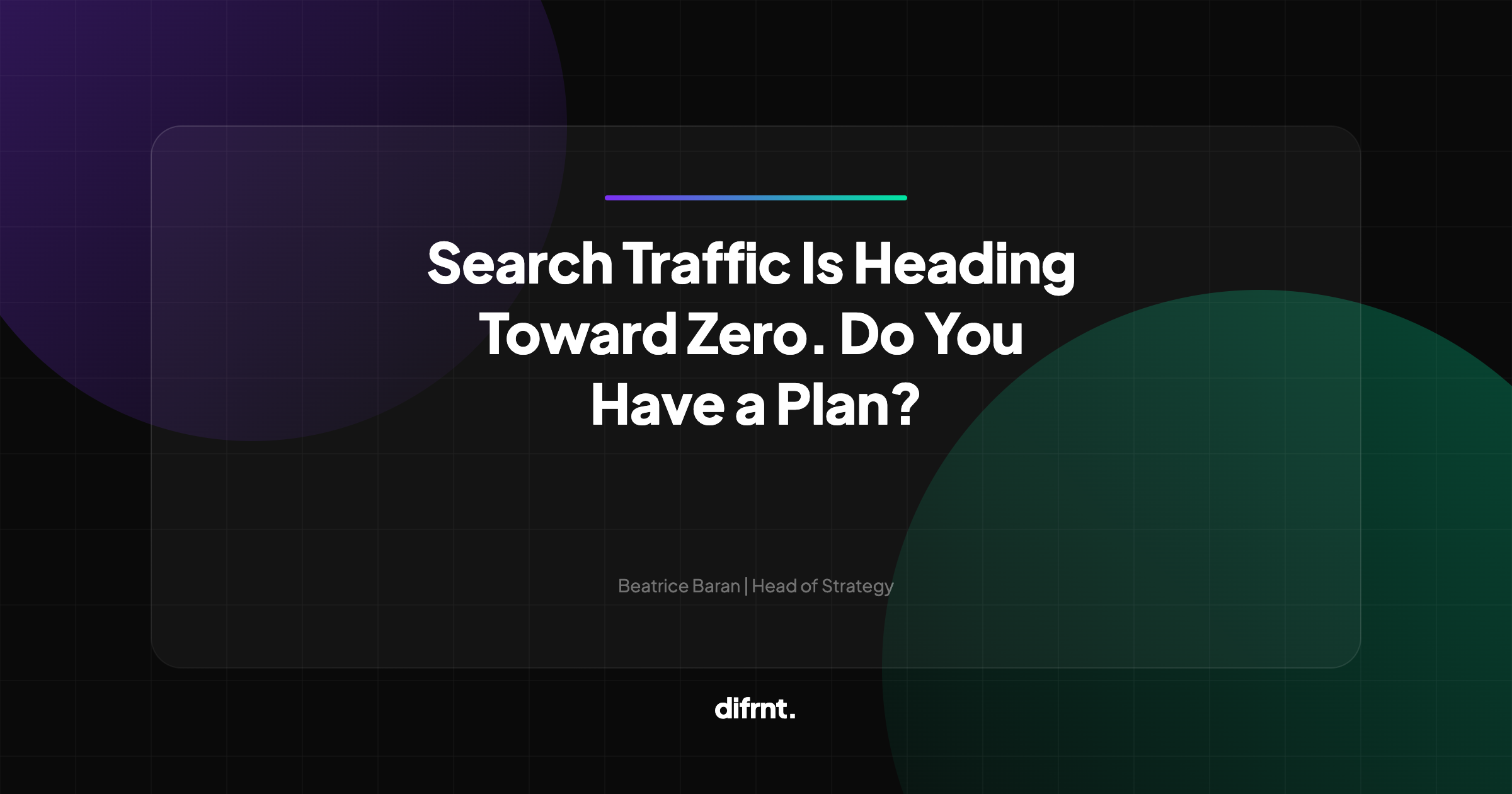 Abstract illustration about organic search traffic decline and the need for a diversified digital marketing strategy