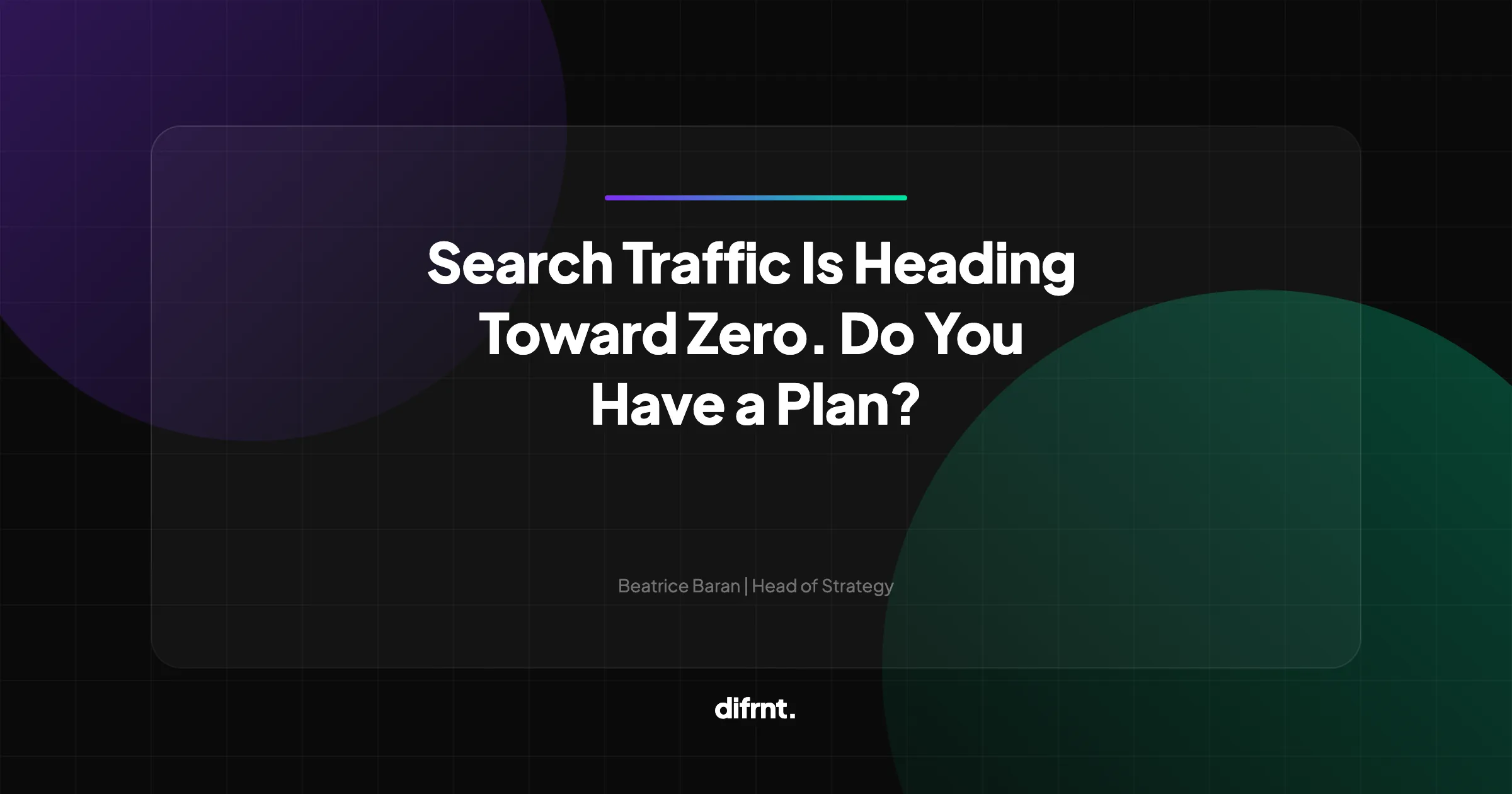 Abstract illustration about organic search traffic decline and the need for a diversified digital marketing strategy