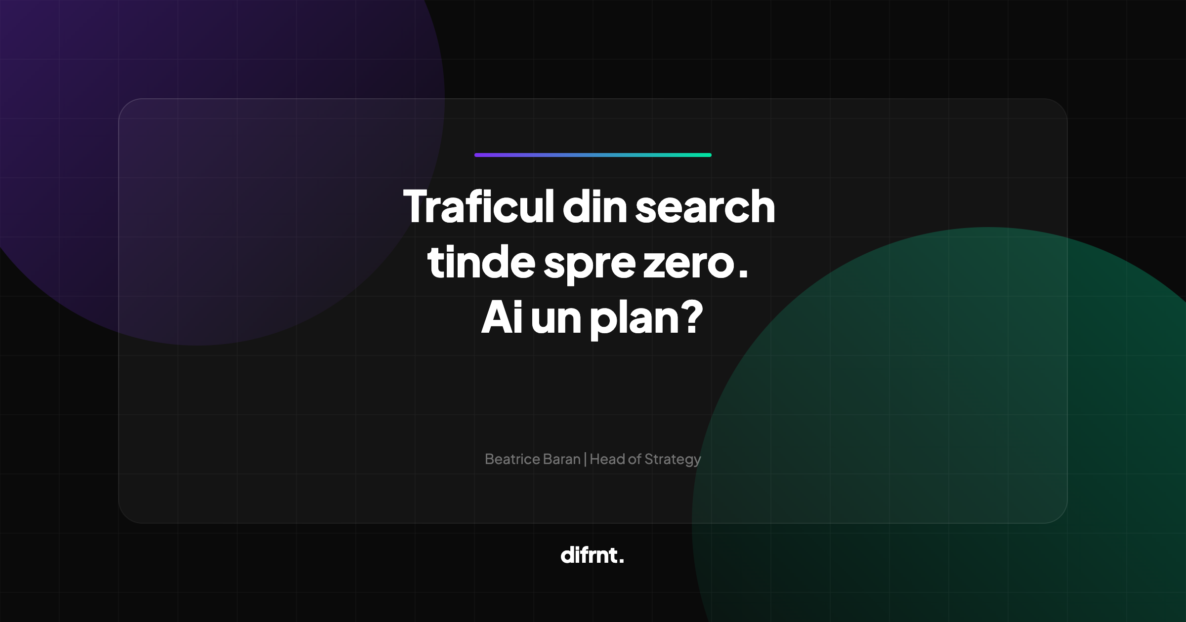 Ilustrație abstractă despre declinul traficului organic din search și necesitatea unei strategii diversificate de marketing digital