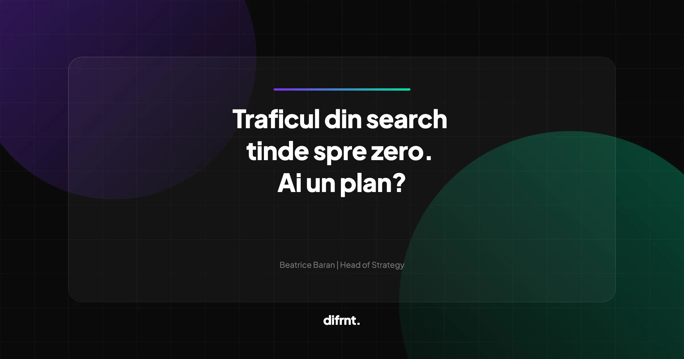 Ilustrație abstractă despre declinul traficului organic din search și necesitatea unei strategii diversificate de marketing digital