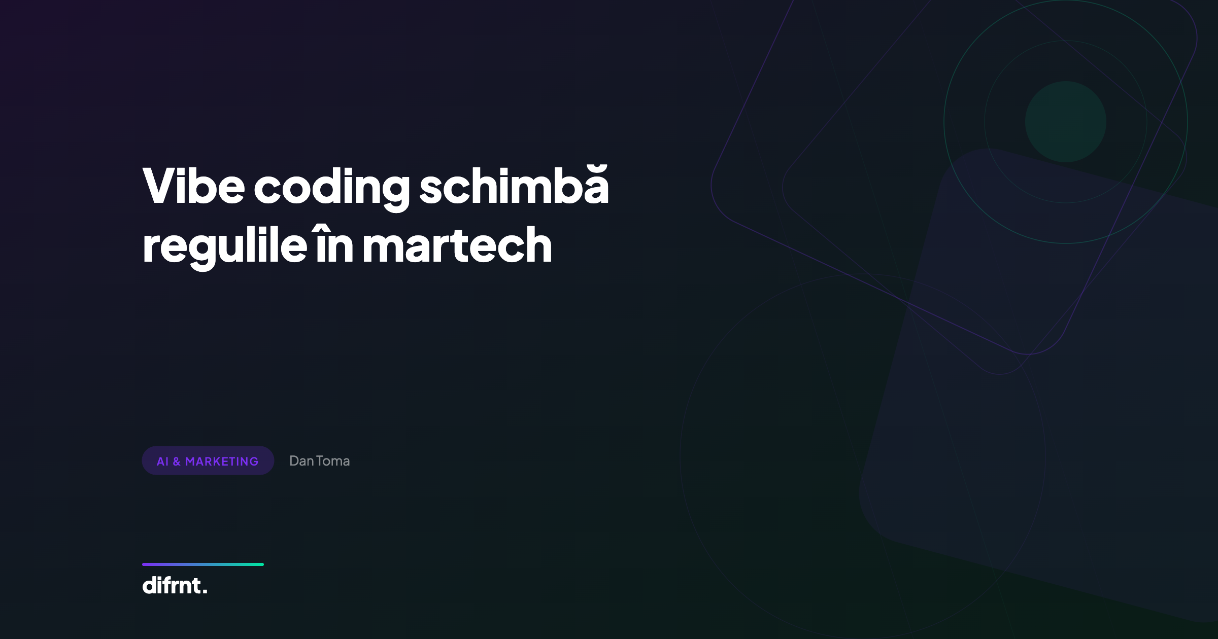 Vibe coding schimbă regulile în martech - articol difrnt. despre impactul AI asupra stack-ului de marketing technology
