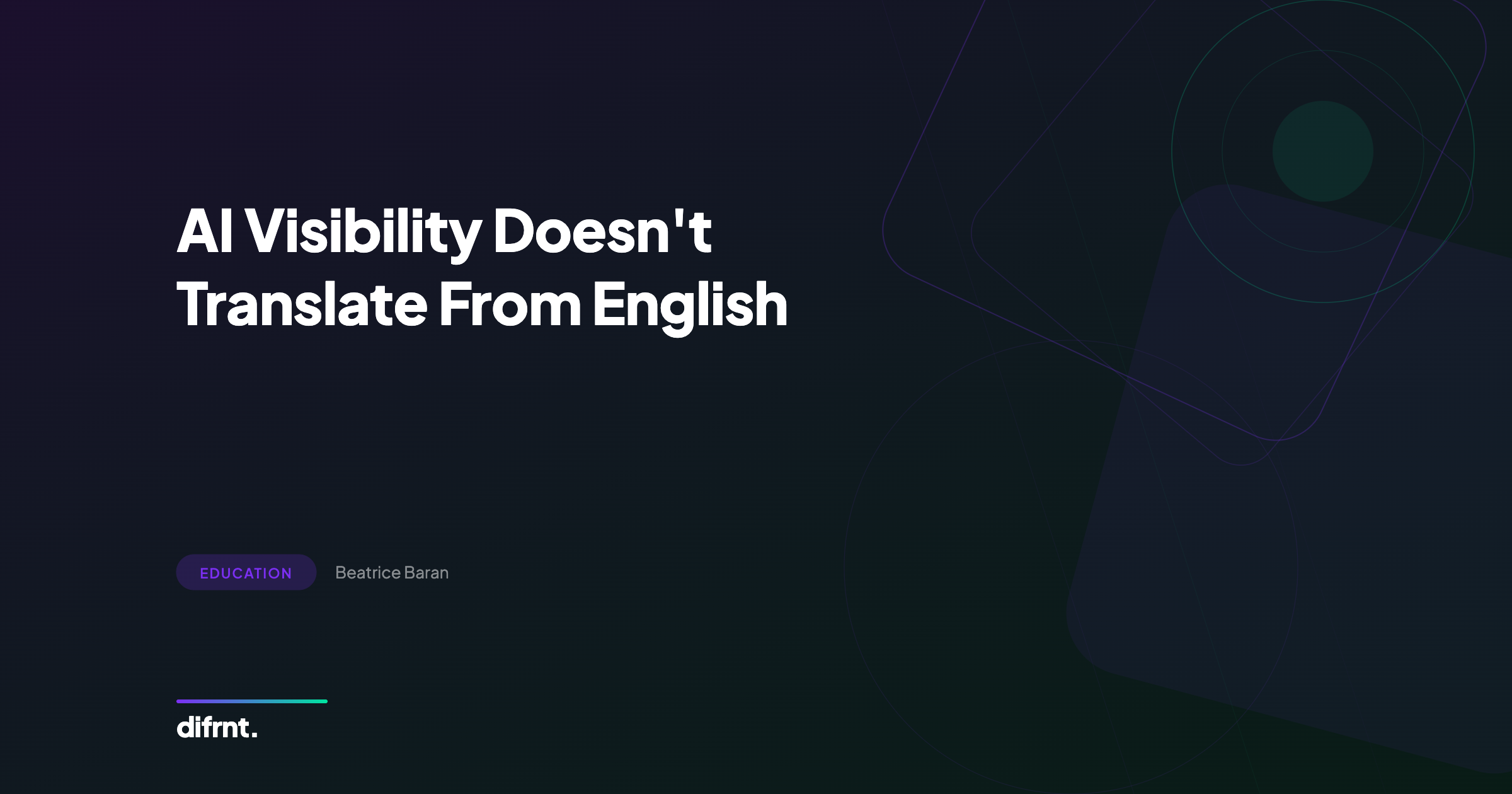 Conceptual illustration about AI visibility challenges for non-English markets and the strategic gap facing Romanian brands