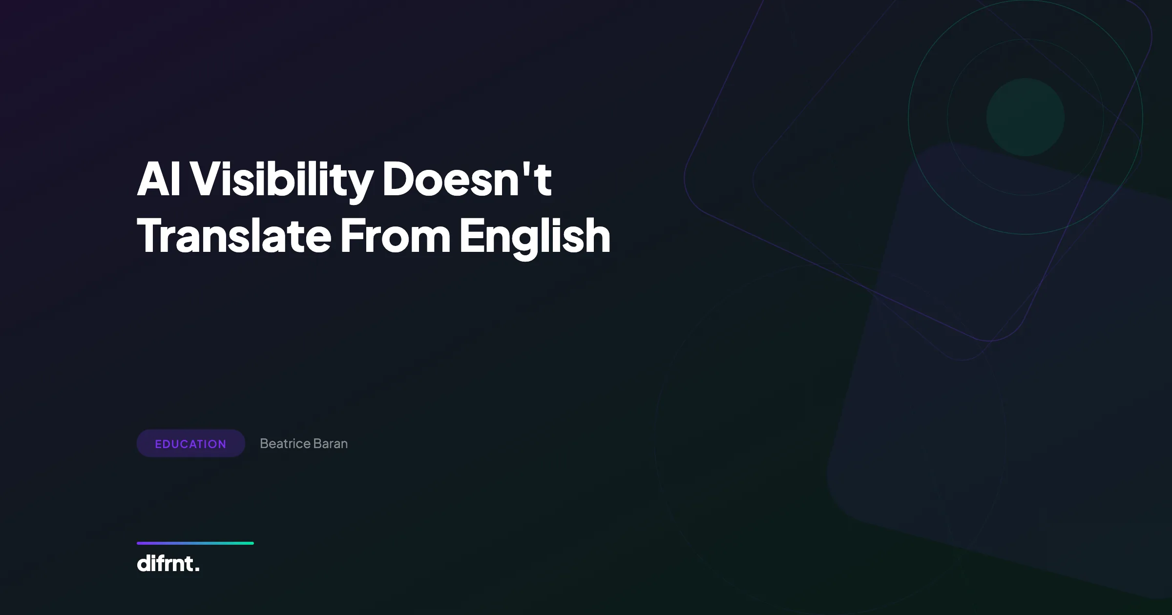 Conceptual illustration about AI visibility challenges for non-English markets and the strategic gap facing Romanian brands