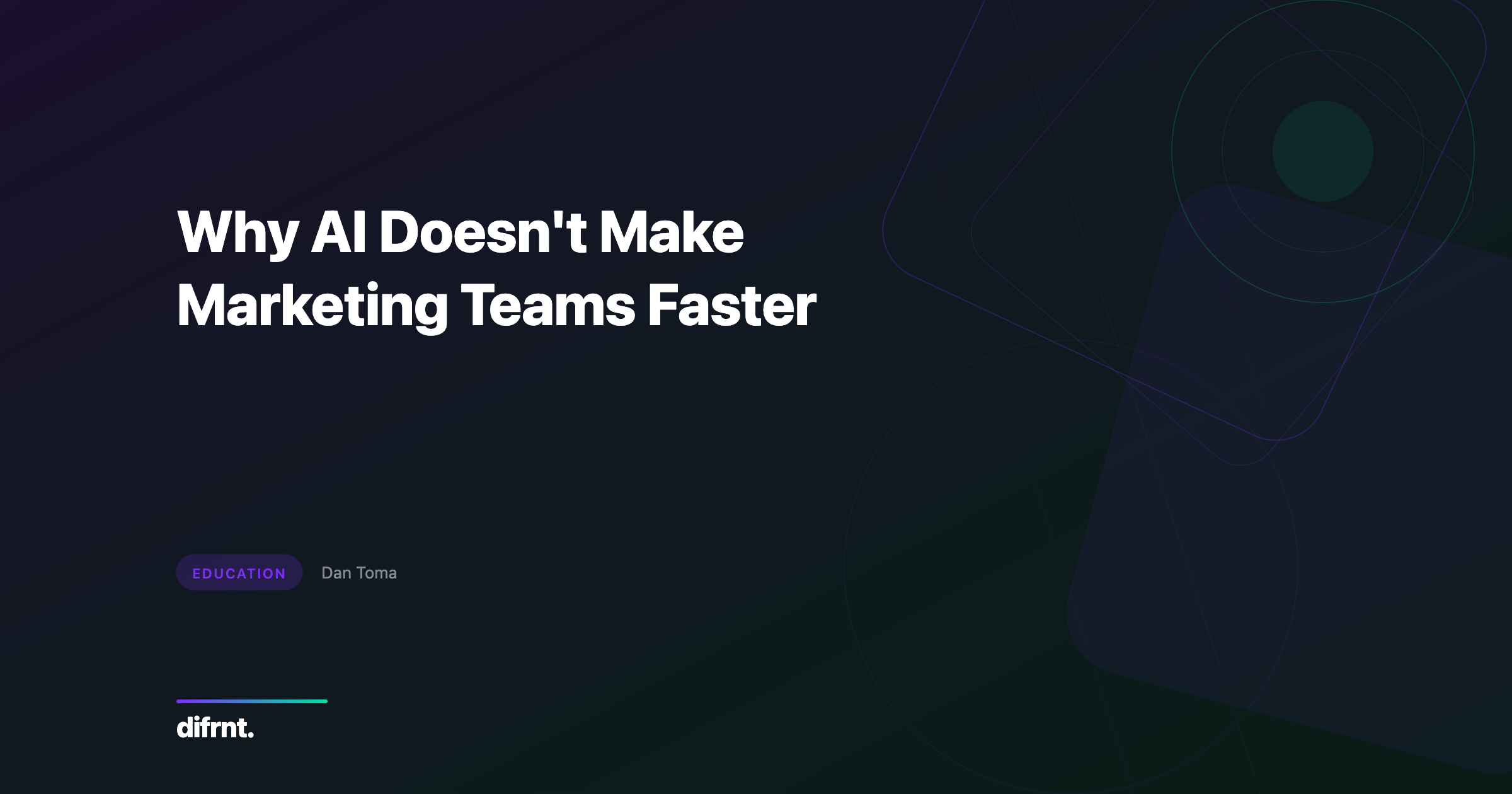 Abstract flow lines illustration in difrnt brand colors about AI and marketing team productivity