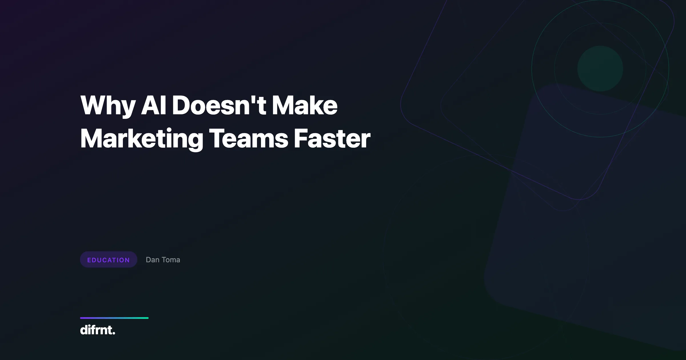 Abstract flow lines illustration in difrnt brand colors about AI and marketing team productivity